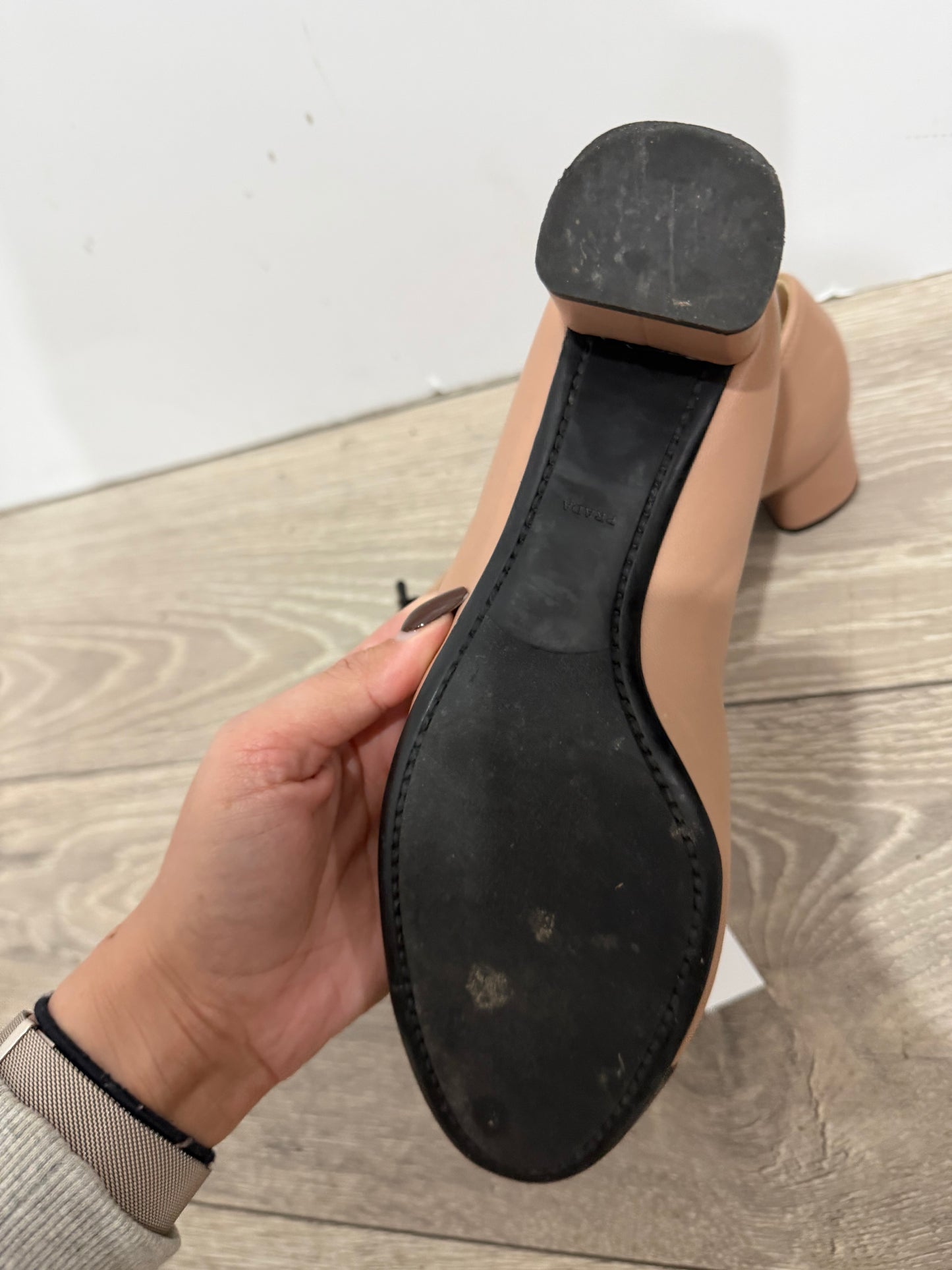 Nude/Pink/Black Prada Pumps, Size 38 - UK 5