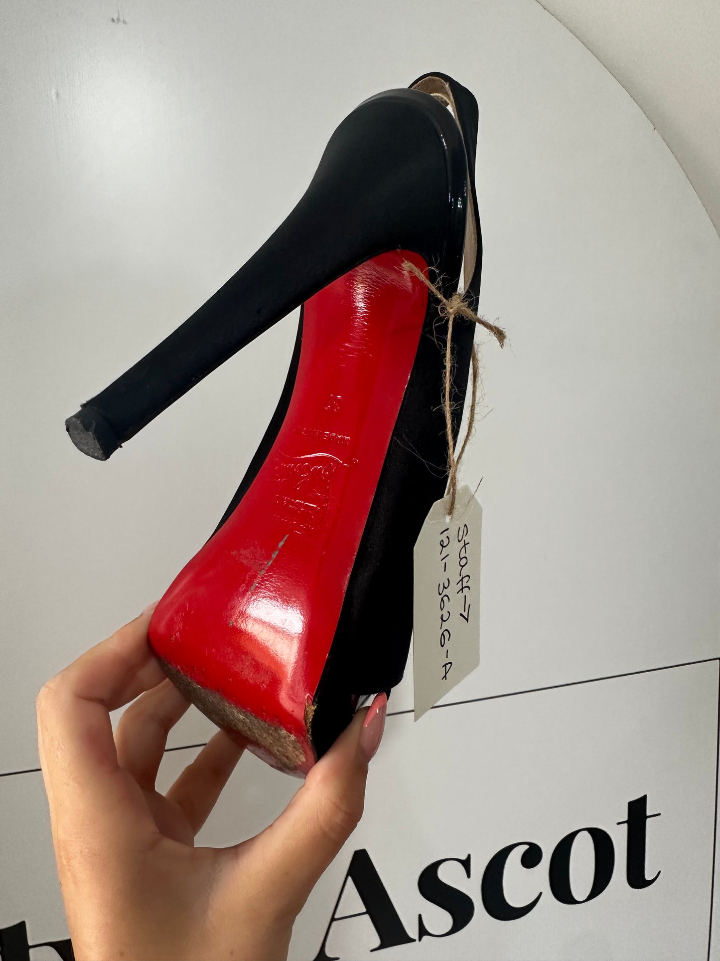 Black Satin Slingback Christian Louboutin Pump