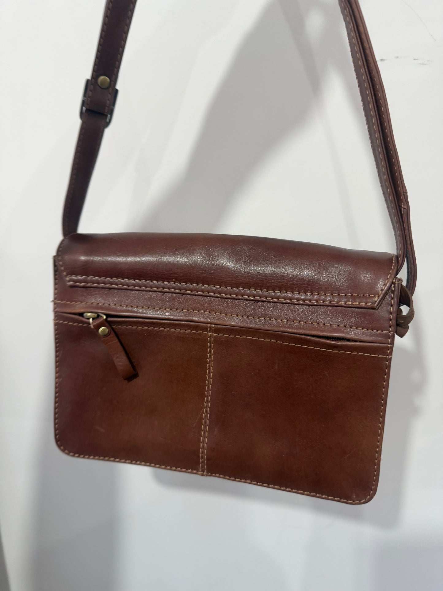 Brown Leather Taurus Handbag