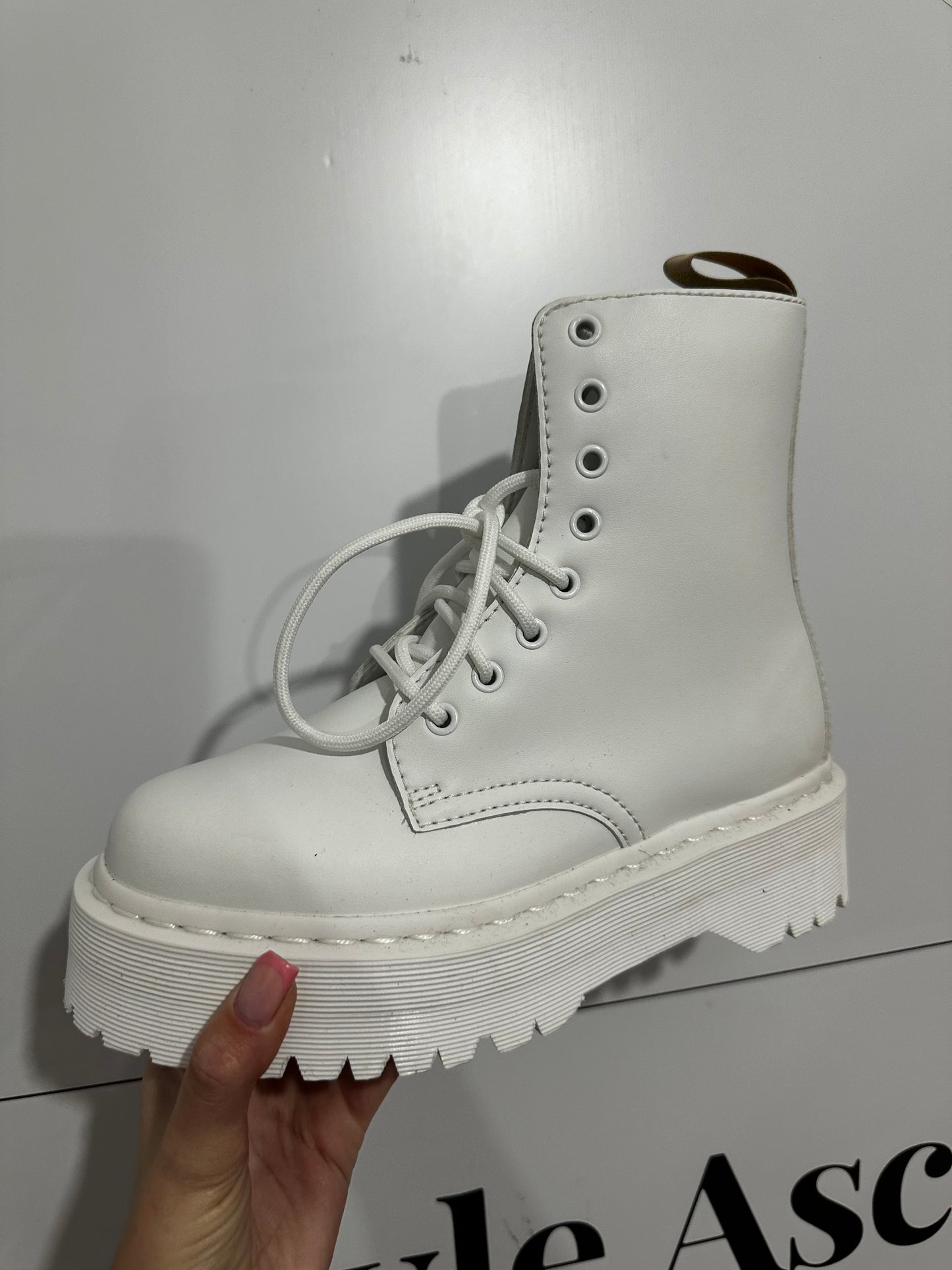 White Dr. Martens Boots, 5