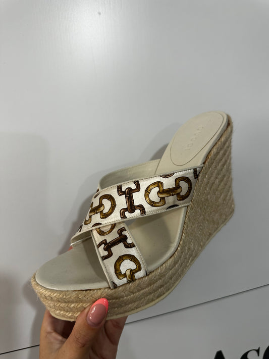Neutral Gucci Wedges, Size 36