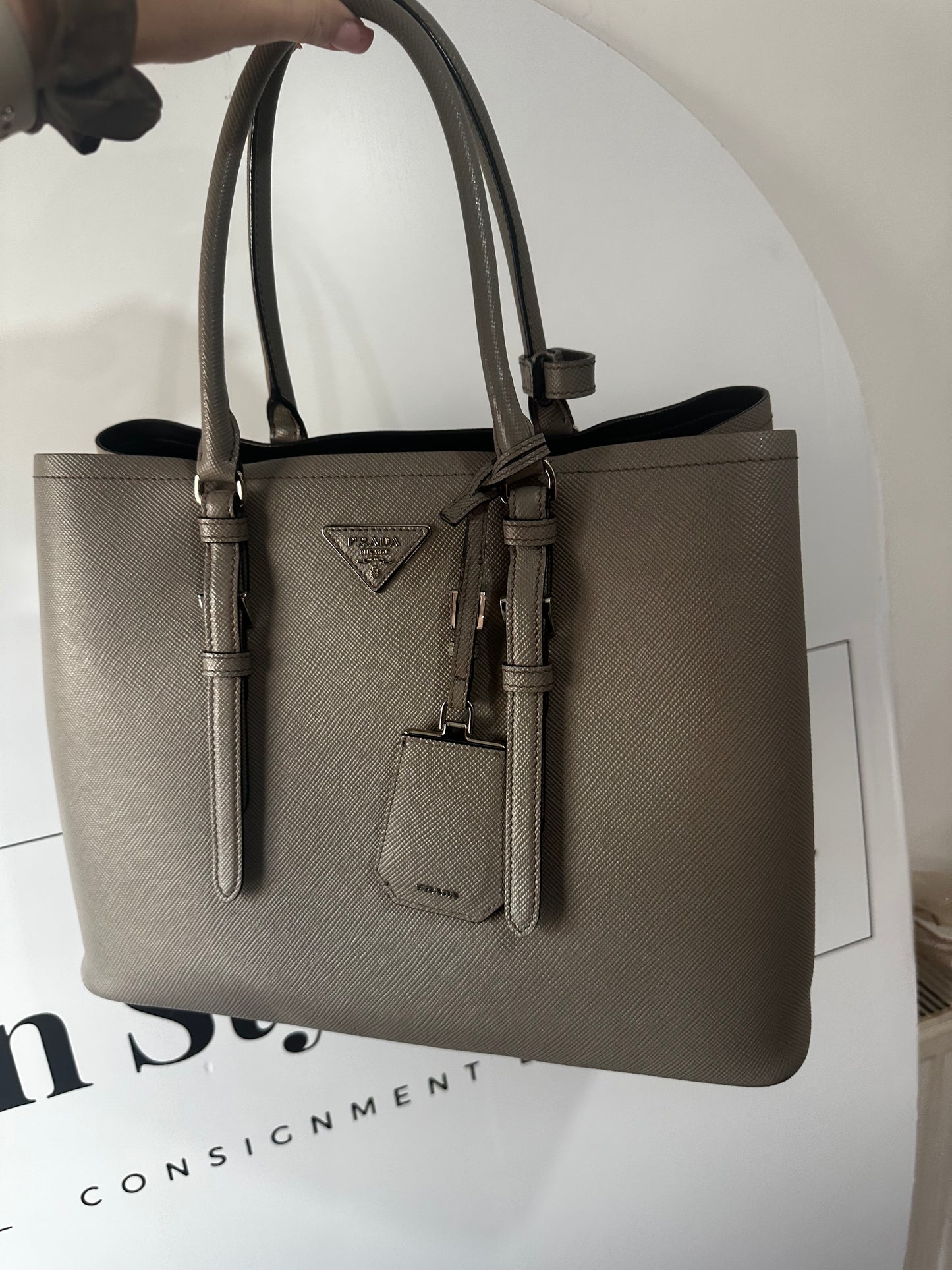 Grey Prada Handbag