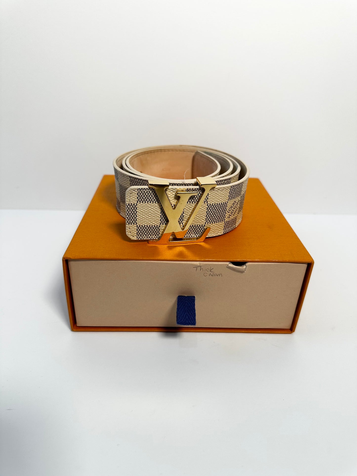 White Louis Vuitton Belt