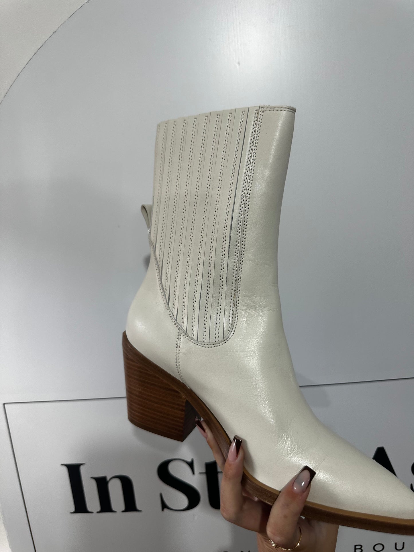 Winter White Ba&sh Westen Boots, Size 39 - UK 6