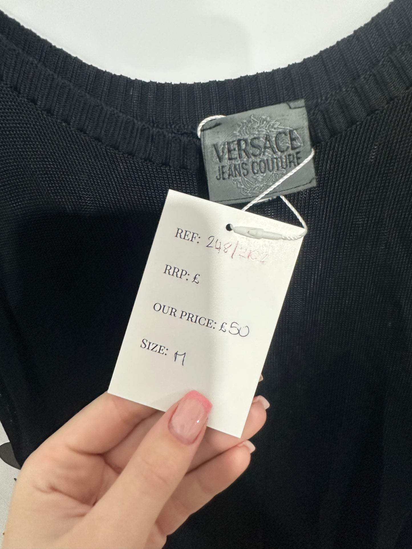 Black Versace Jeans Mesh Dress, Size M