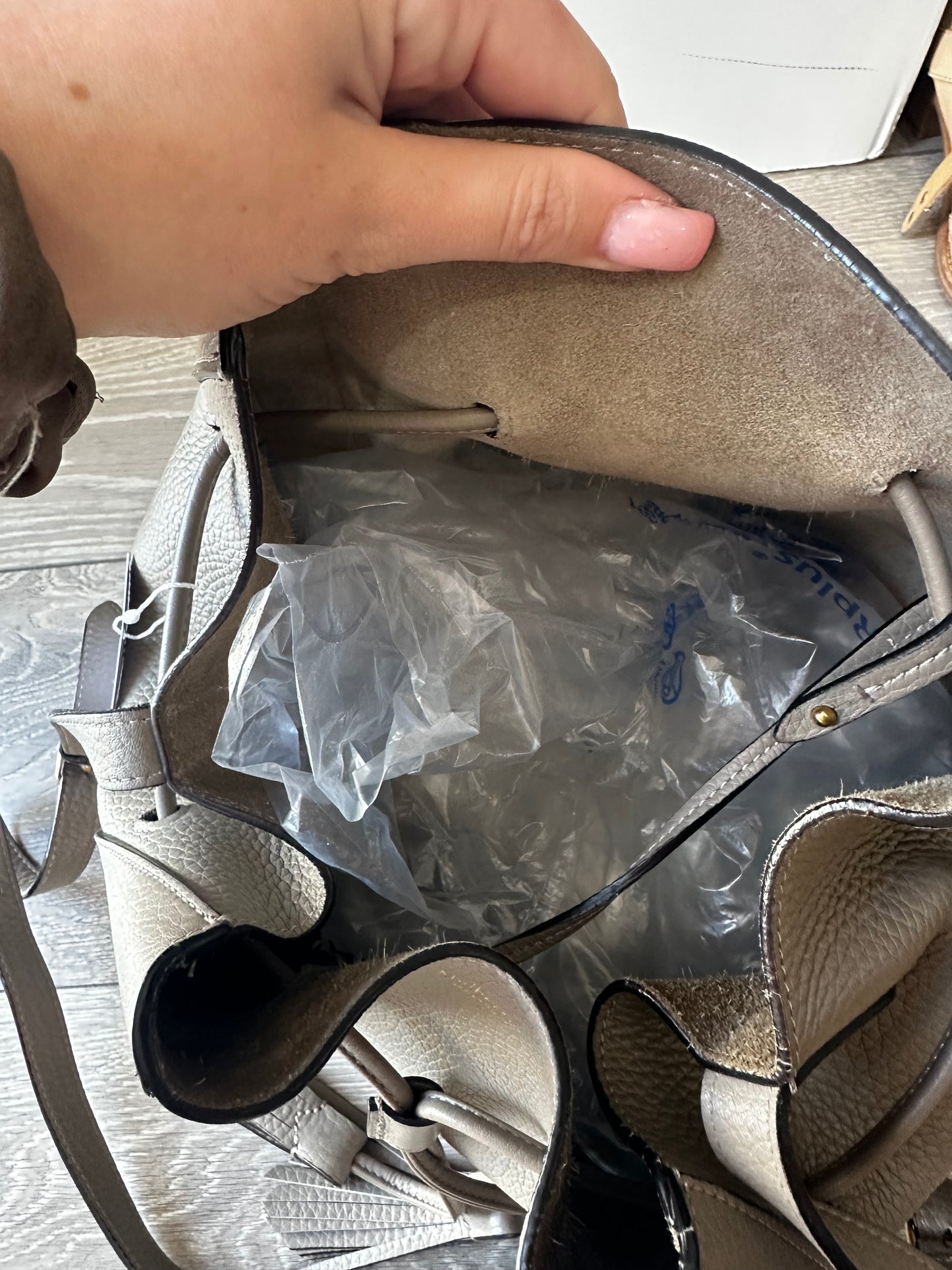 Grey Mulberry Bucket Handbag