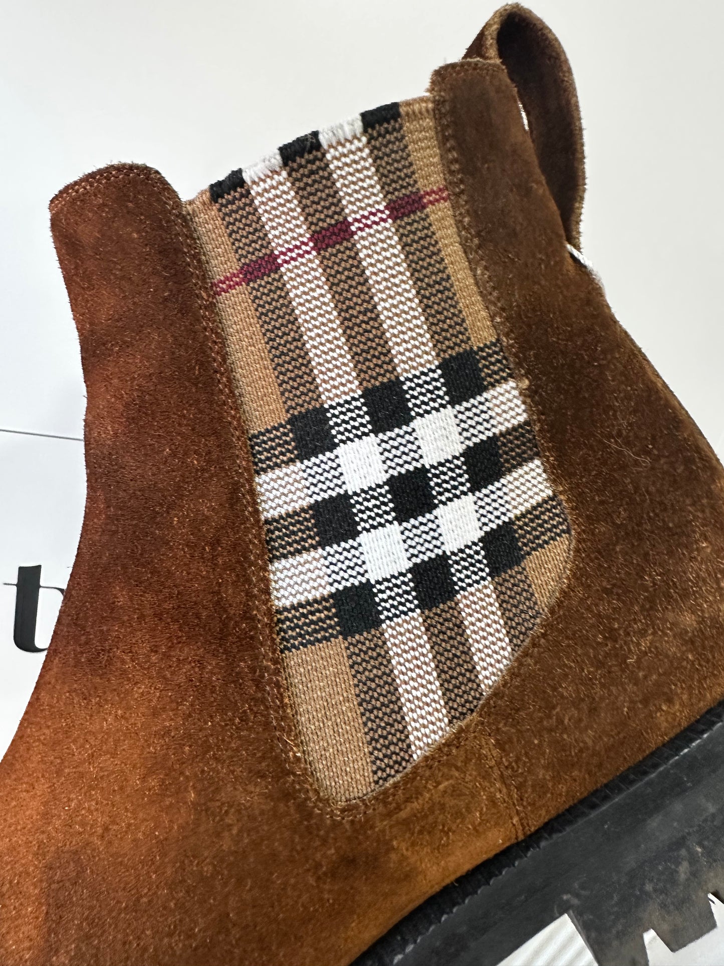 Brown Suede Burberry Boots, Size 40 - UK 7