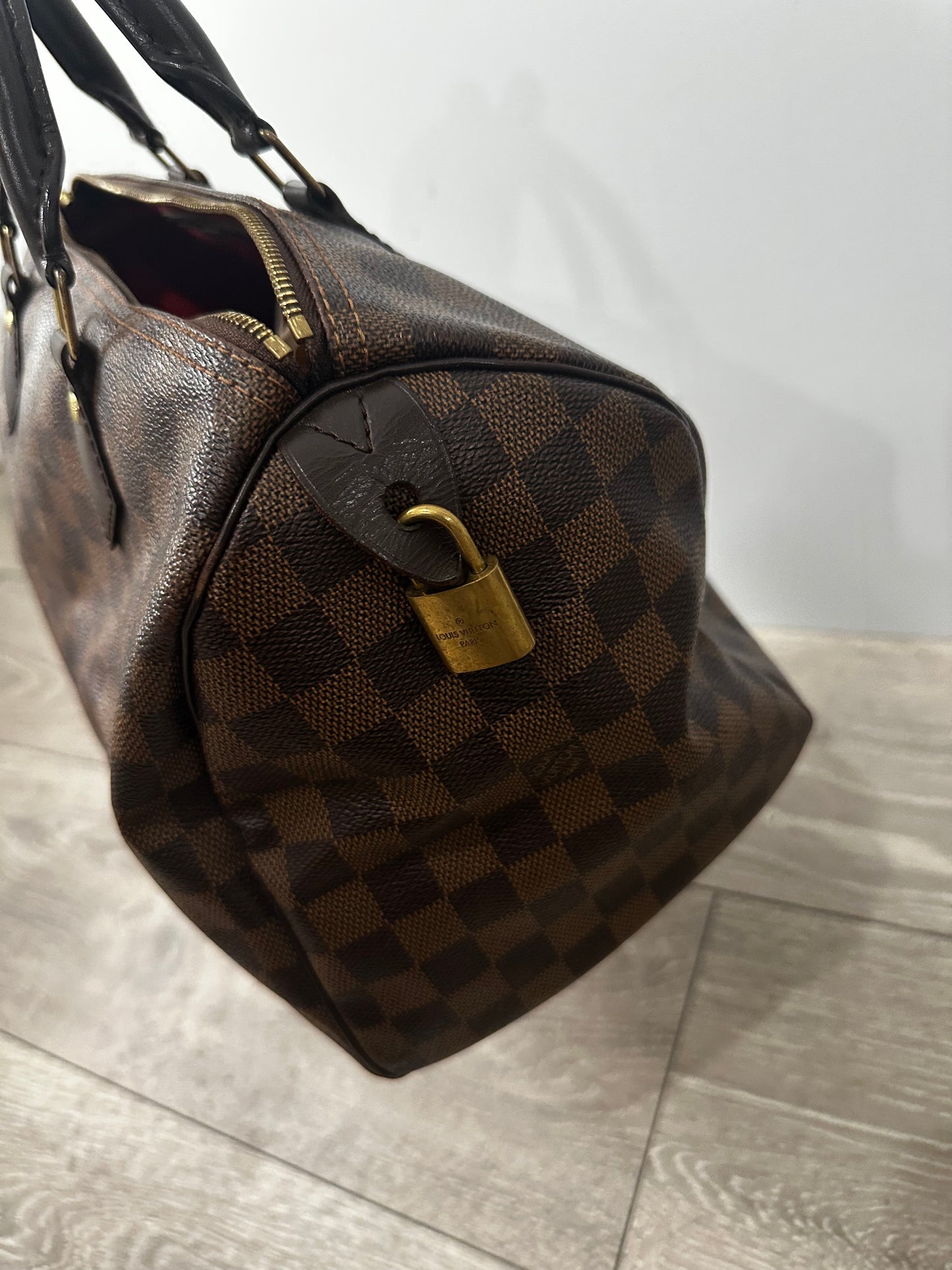 Brown Daimer Louis Vuitton Speedy 30 Handbag, 30