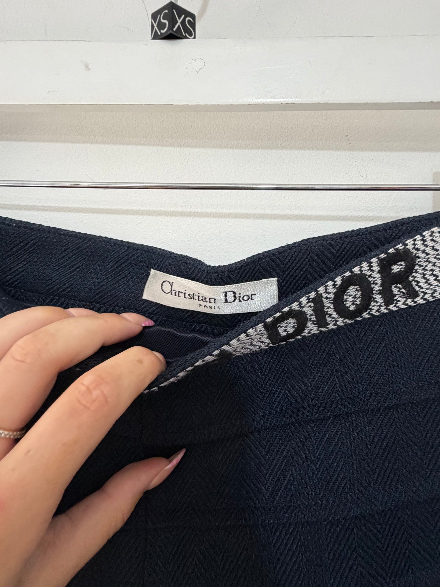 Preloved Navy Christian Dior Skirt, 12