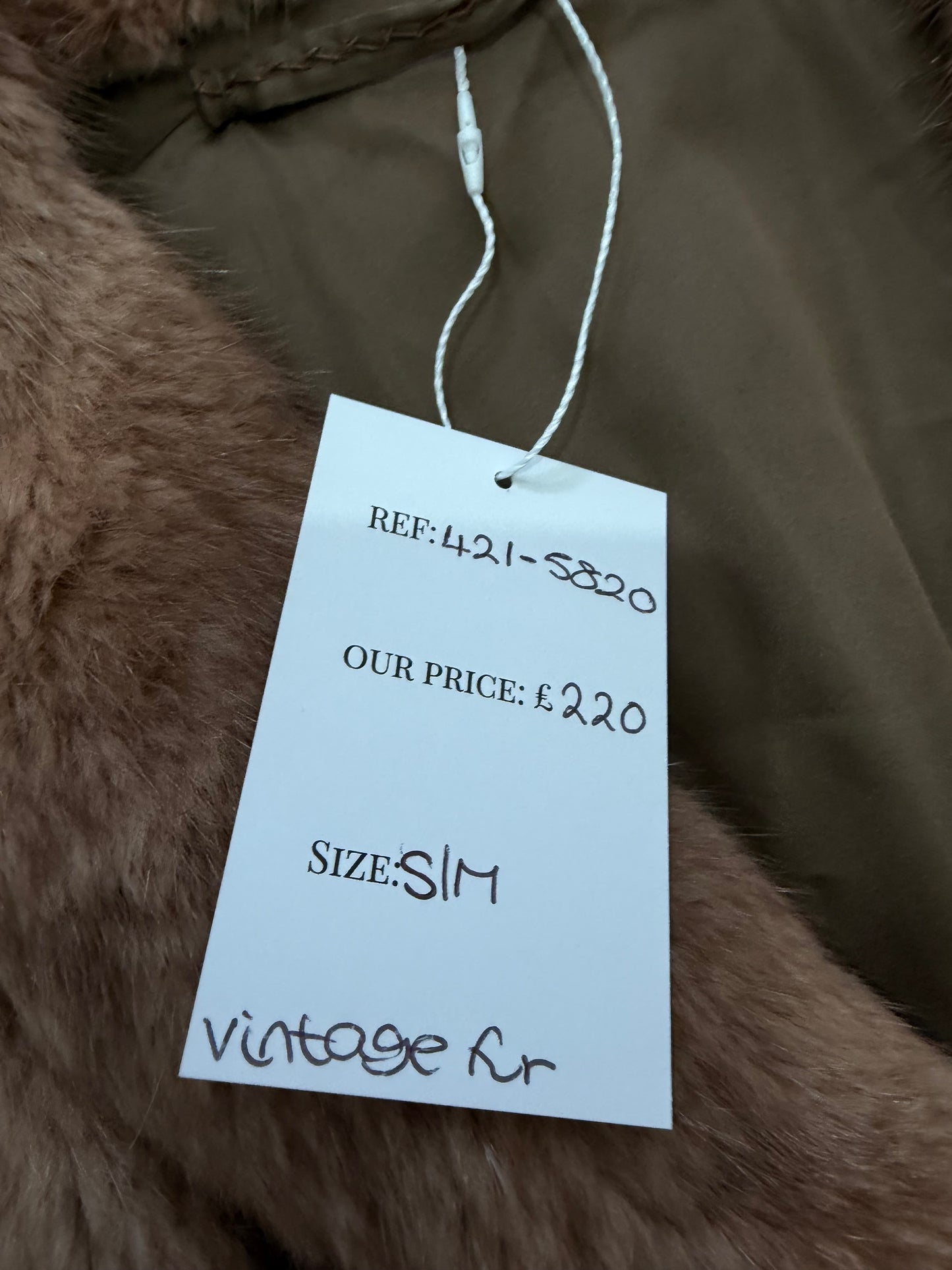 Mink Brown Vintage Fur Coat, Size S