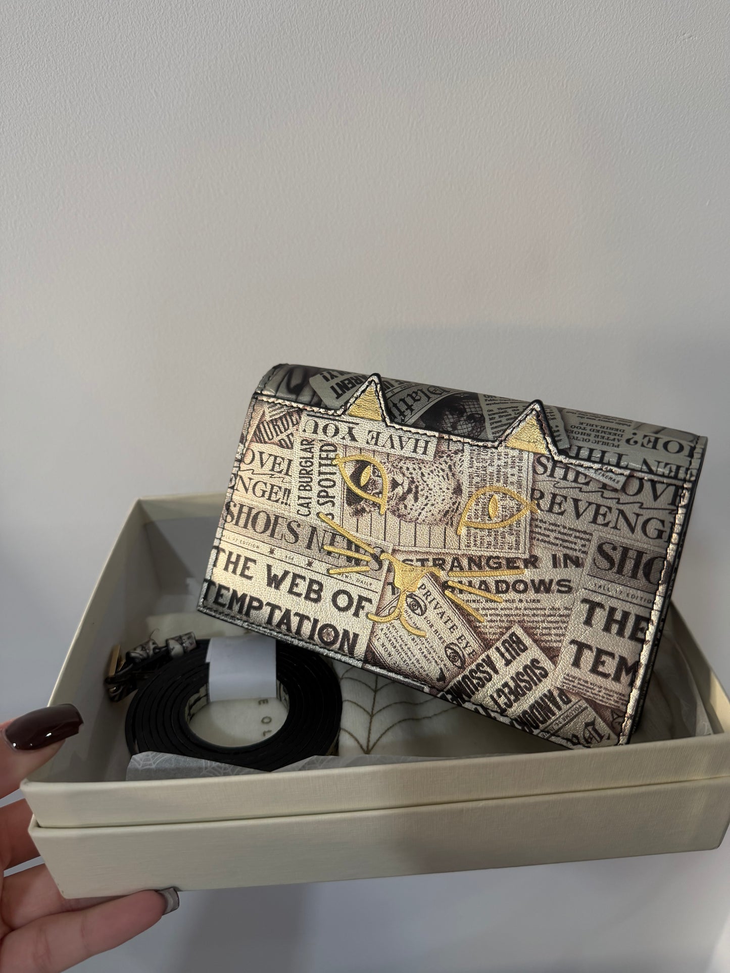 Newspaper print Charlotte Olympia Purse