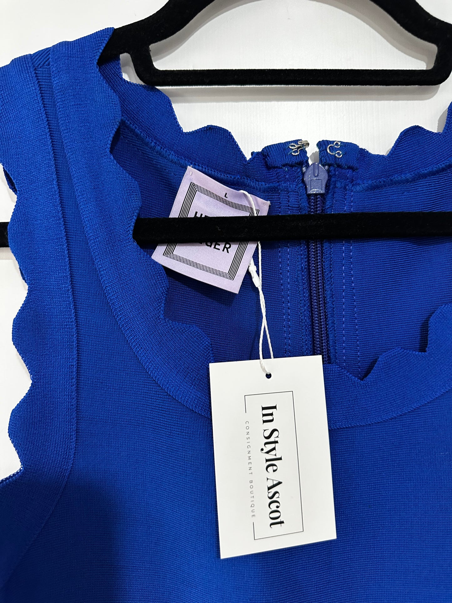 Blue Herve Ledger Bandage Dress, Fits a Size XS/S