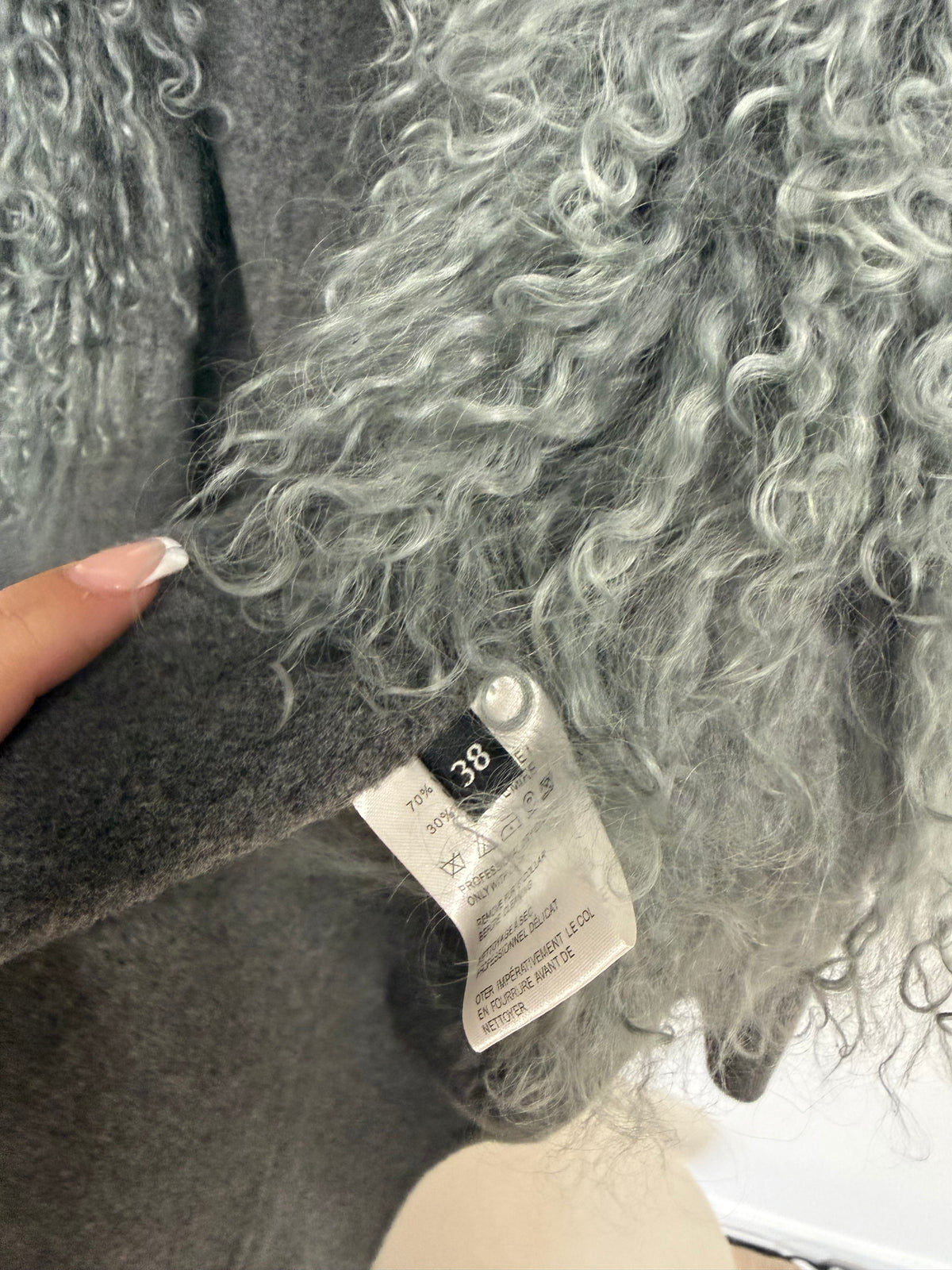 Preloved Joseph Fur hood coat Size 10 Grey