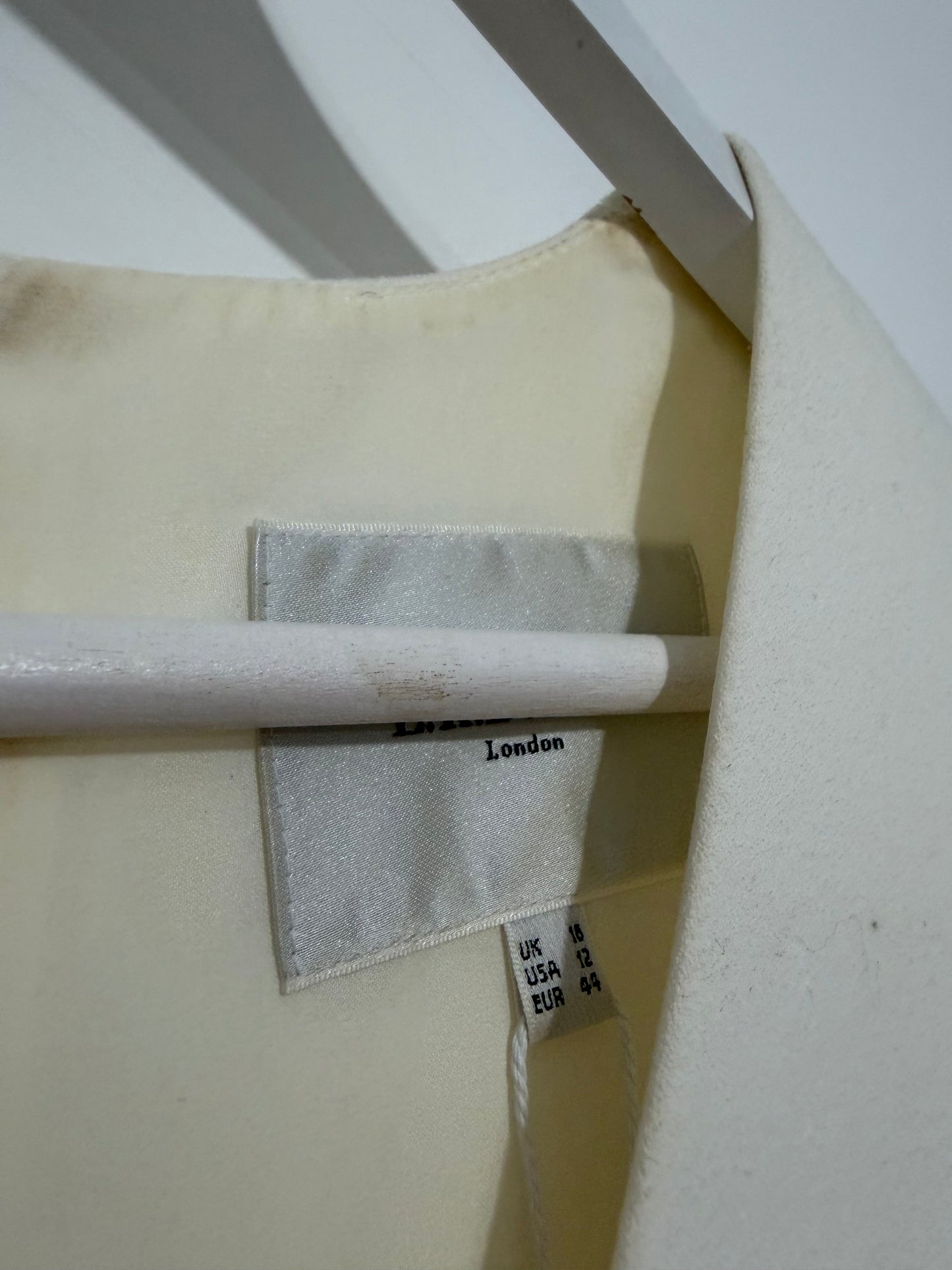 Pre-owned, Cream/White LK BENNETT Dress, Size 16