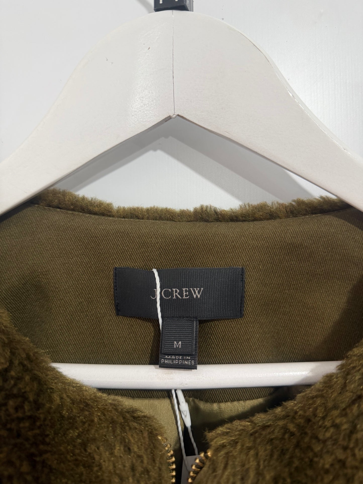 Green J Crew Teddy Coat, Size M (12)