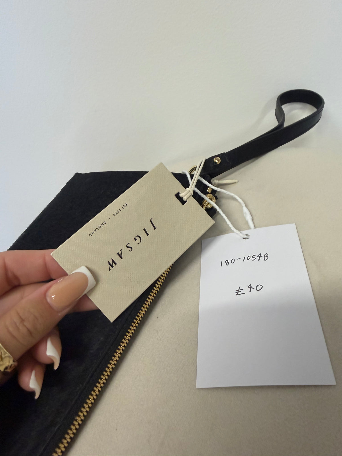 BNWT Jigsaw Ponyhair Clutch Pouch Black