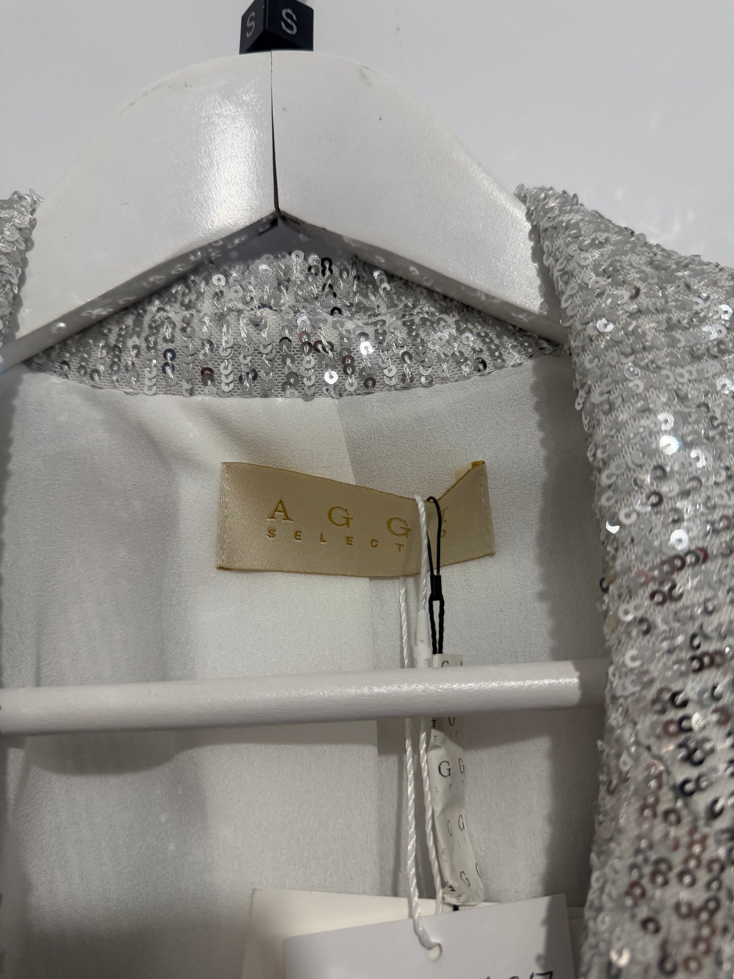 Rose Gold and Silver Aggi Sparkly Blazer, Size 36 UK 8 (10)