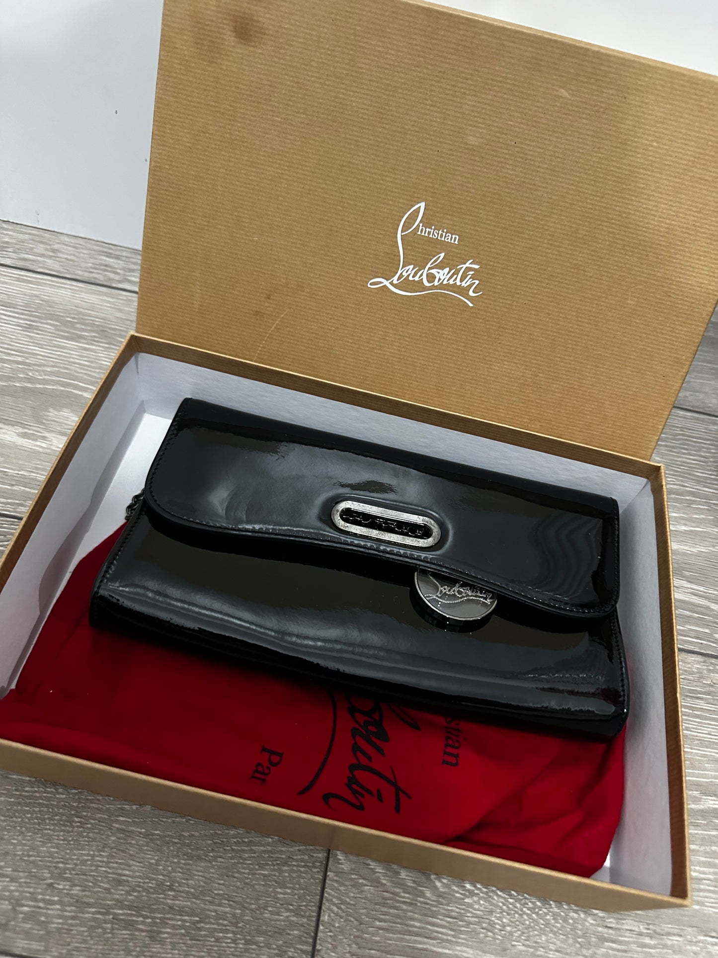 Black Christian Louboutin Crossbody Clutch