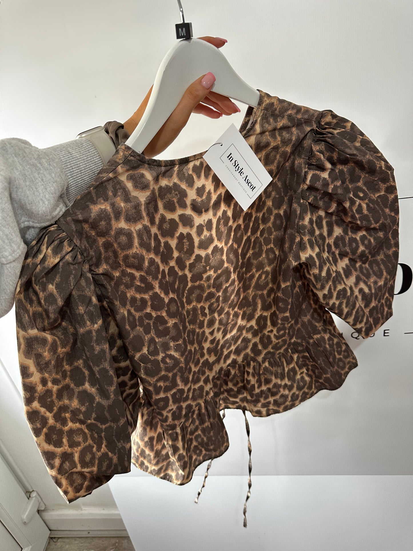 Leopard Print Blouse, Size 12