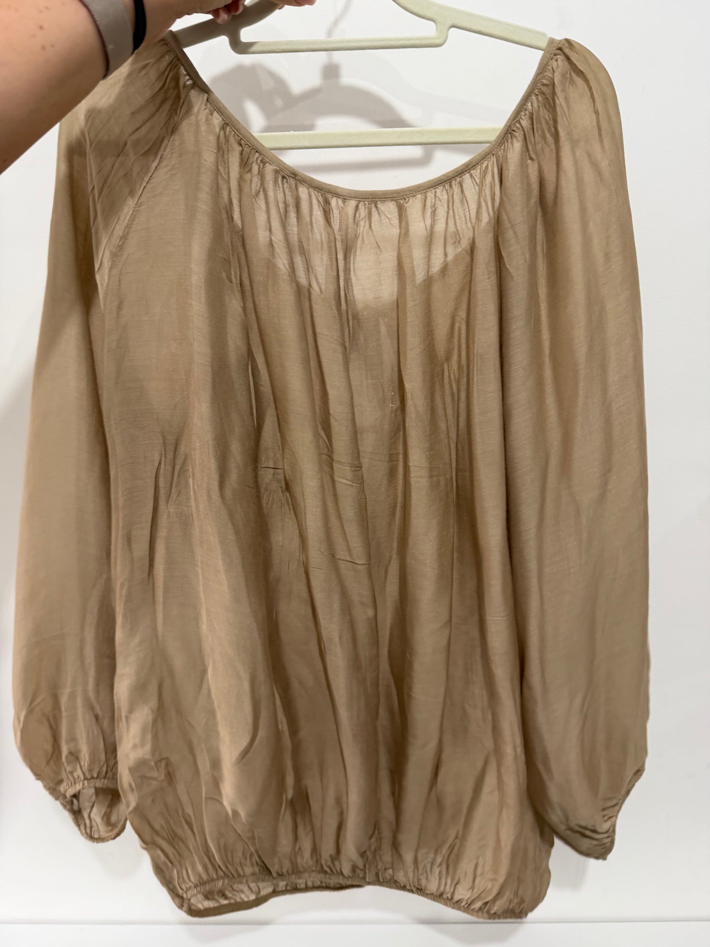 Pre-owned, Beige St Tropez Boho Blouse, Size M