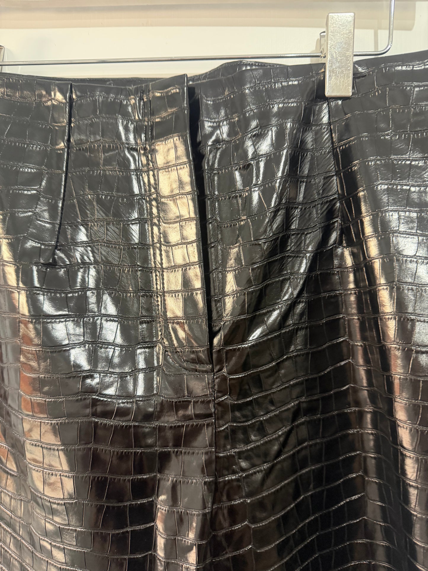 Croc Effect Rotate by Birger Chistensen Leather Pant, Size 12