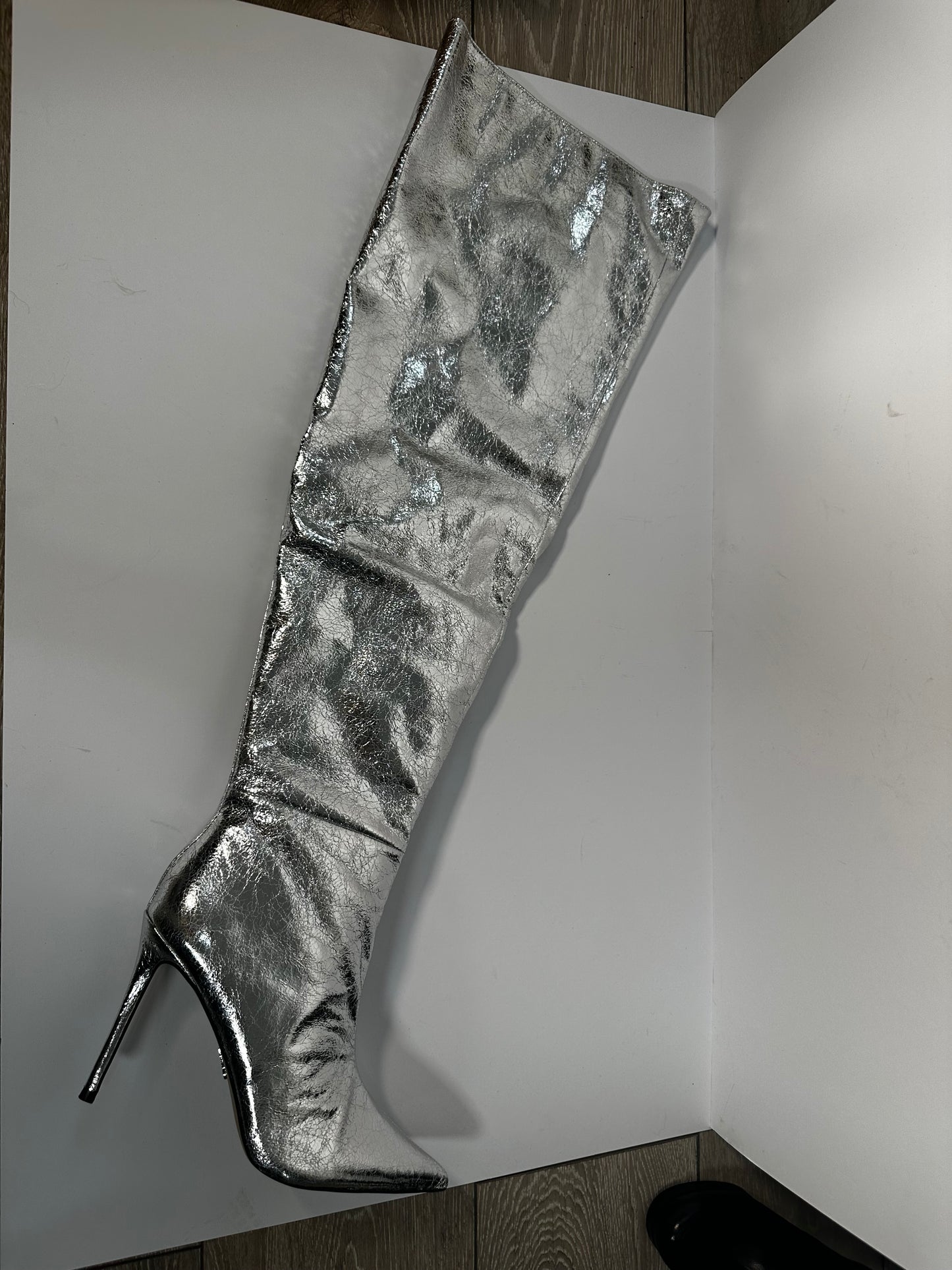 Silver Steve Madden Knee High Boots, 8