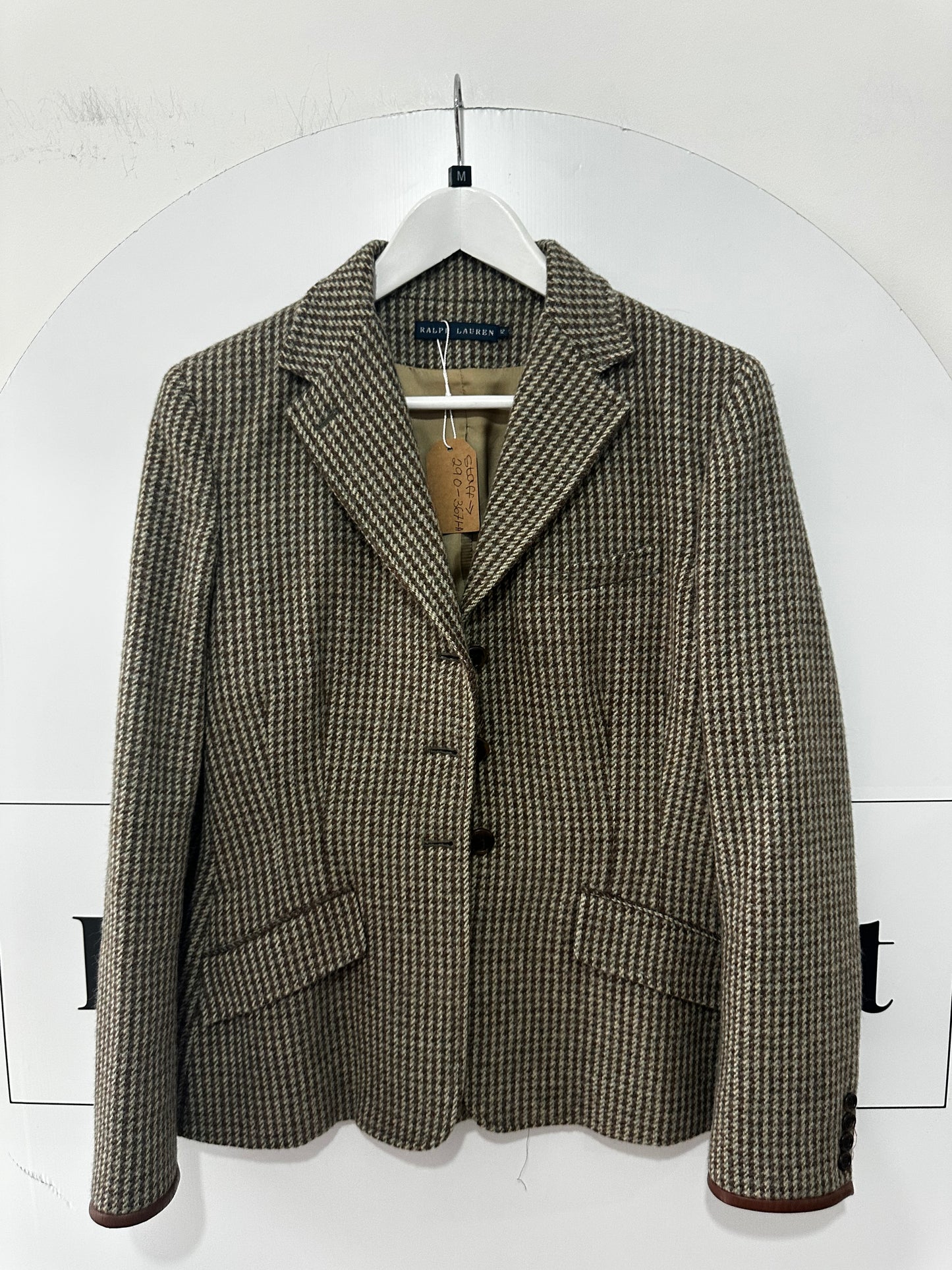 Houndstooth Tweed Ralph Lauren Blazer, Size 12-14