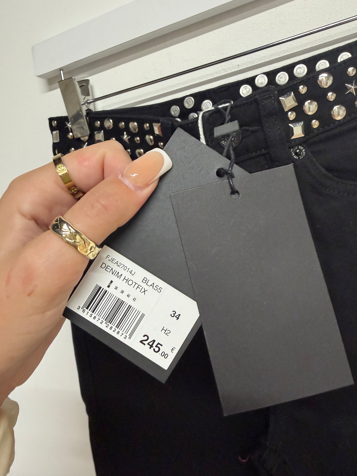 BNWT The Kooples Studded Jeans Size UK 6 Black