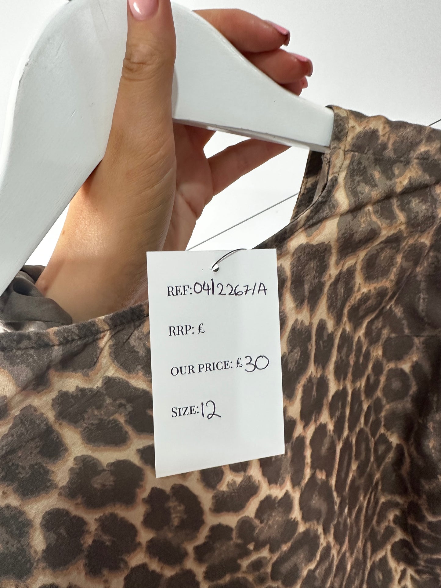 Leopard Print Blouse, Size 12