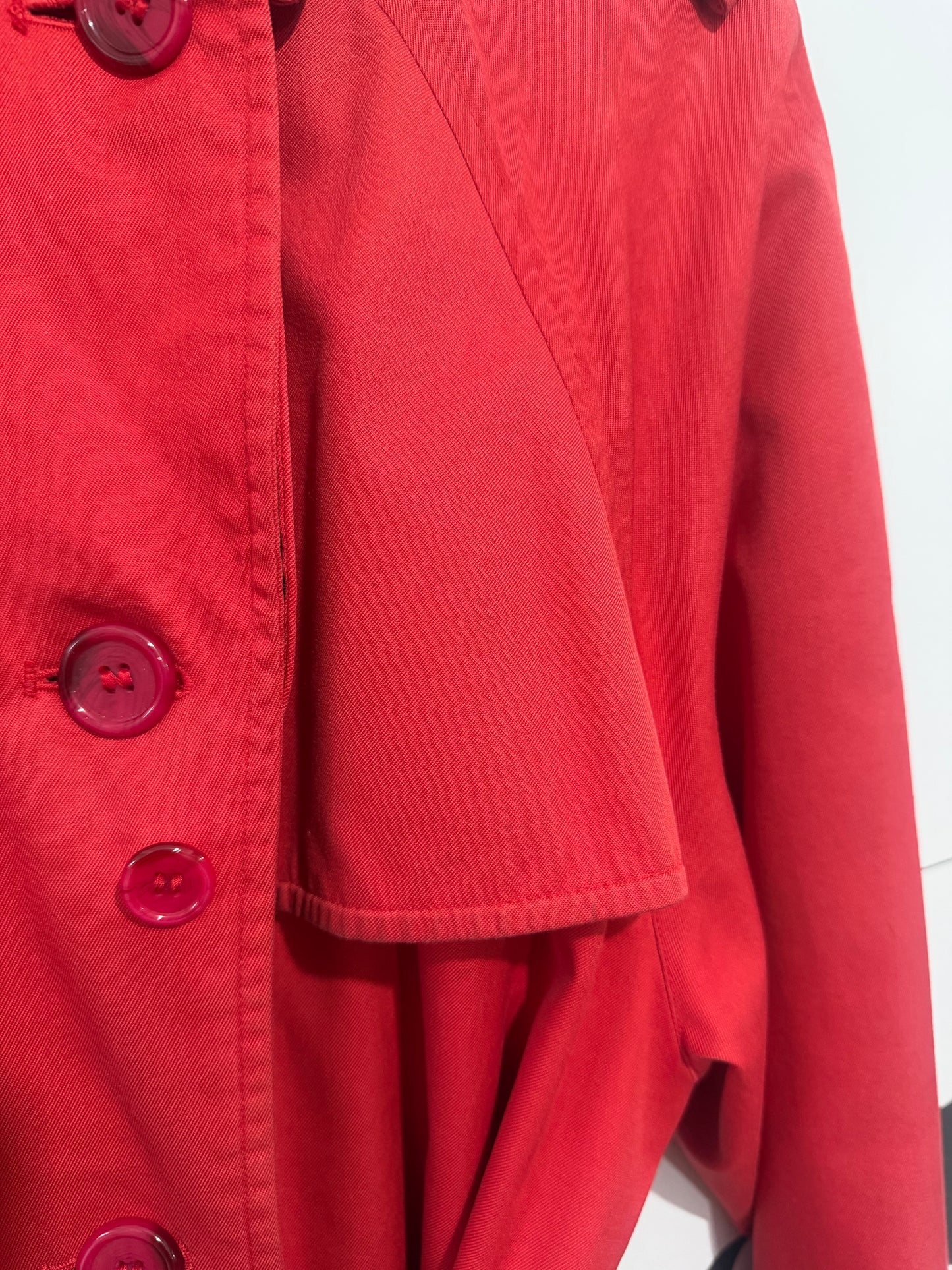 Red Burberry Trench, Size 14-16