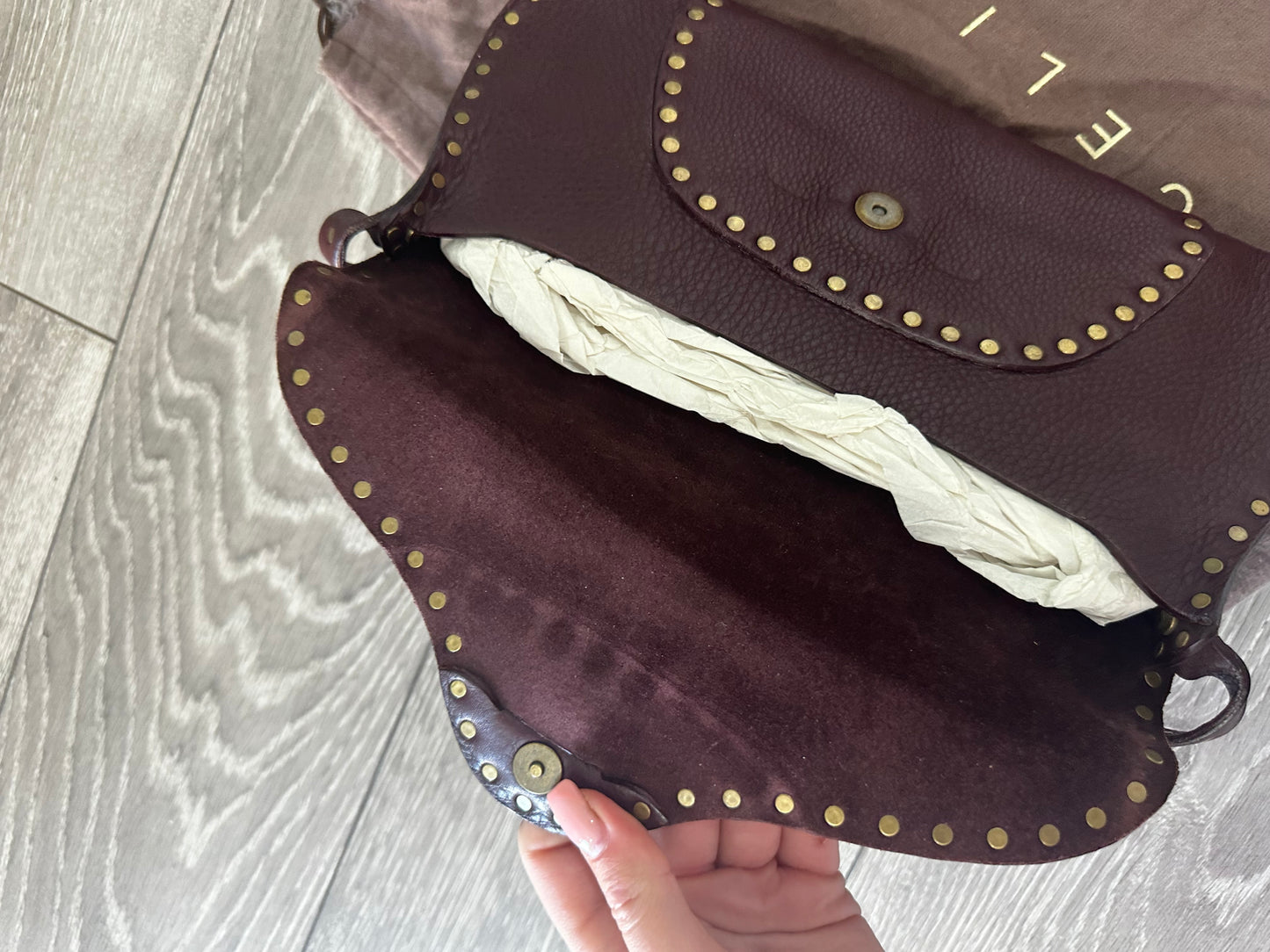 Brown Studded Celine Handbag