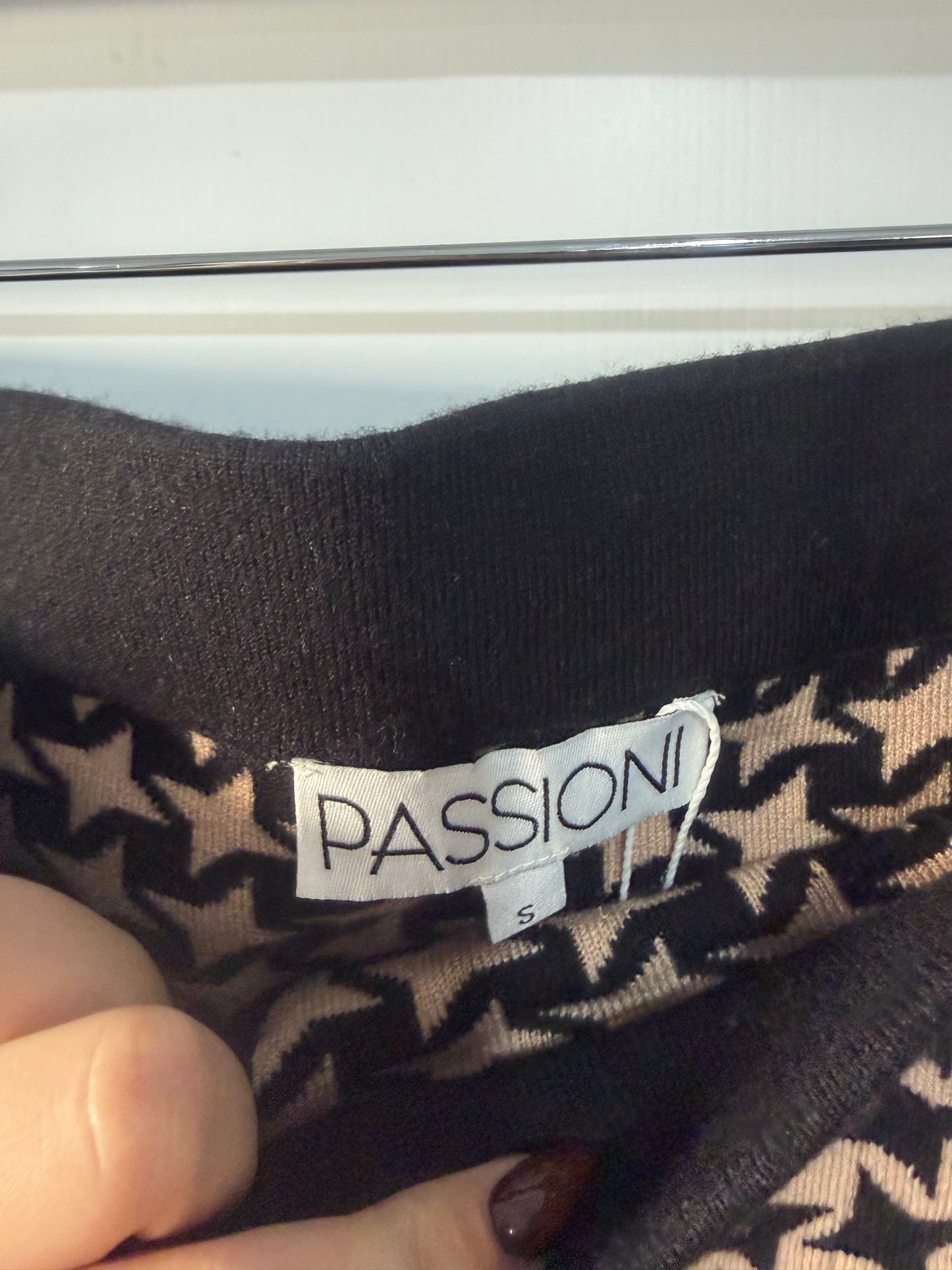 Black and Beige Passioni Midi Skirt, Size Small