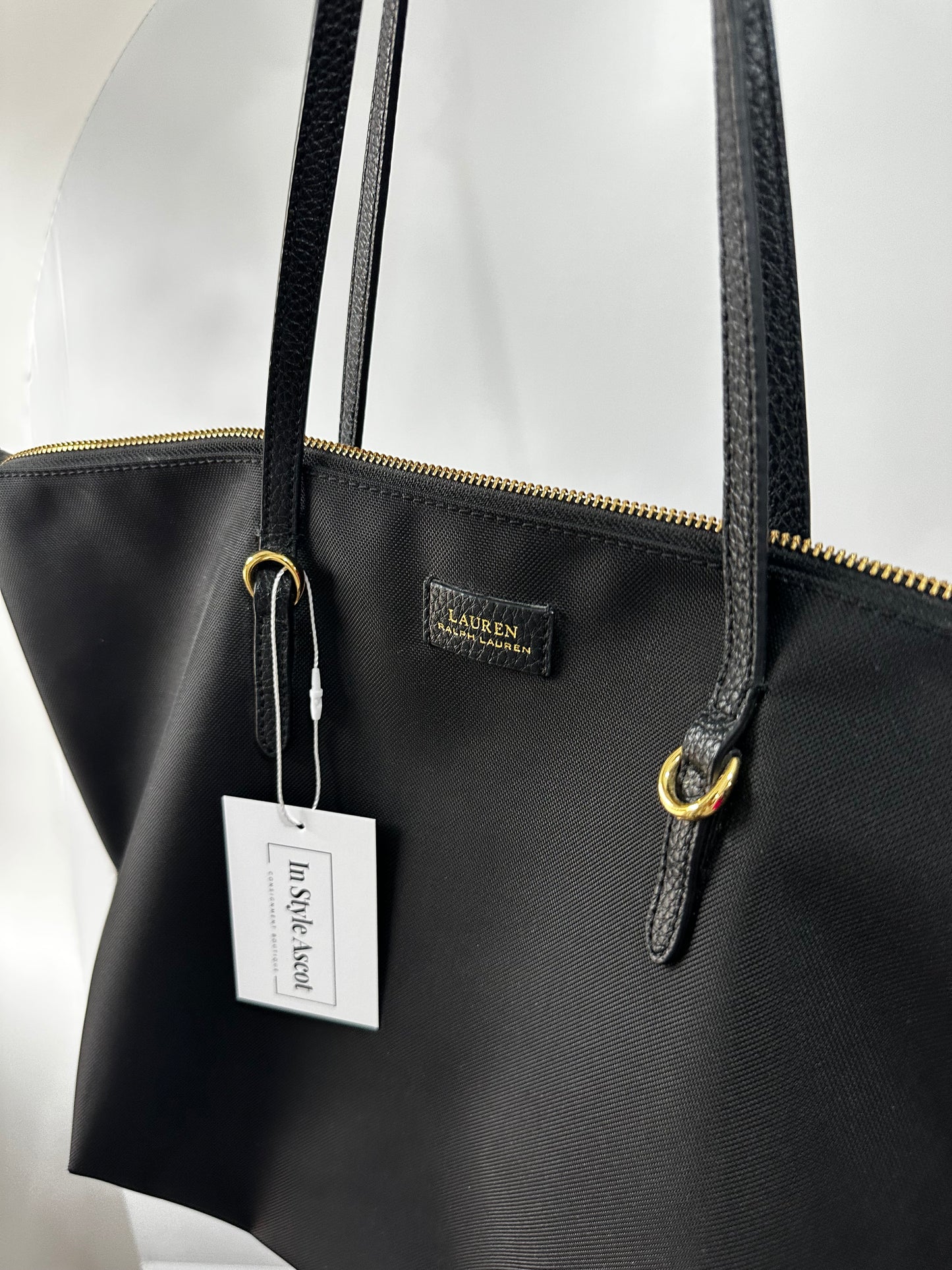 Black Ralph Lauren Canvas Tote Bag, Large