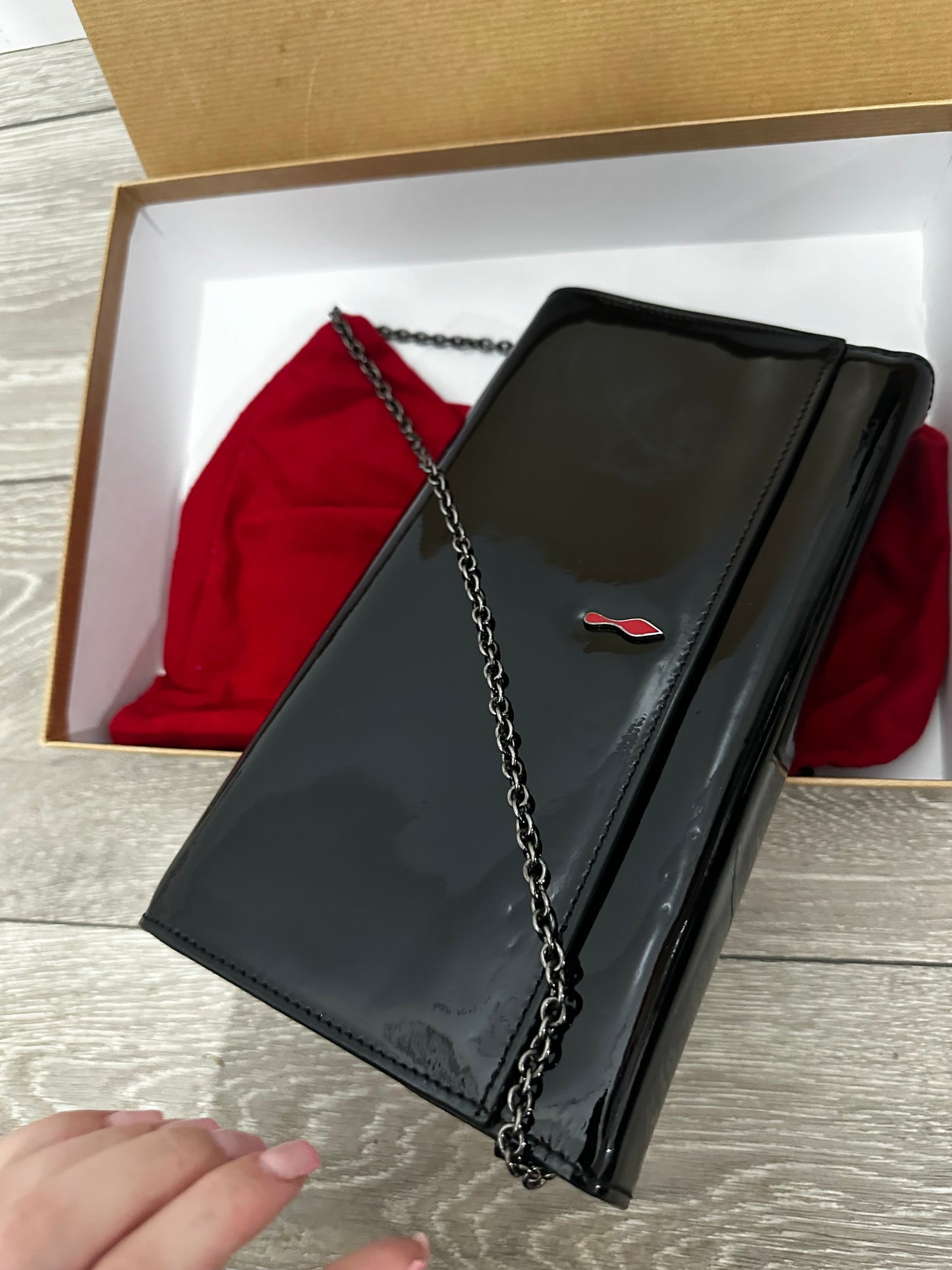 Black Christian Louboutin Crossbody Clutch