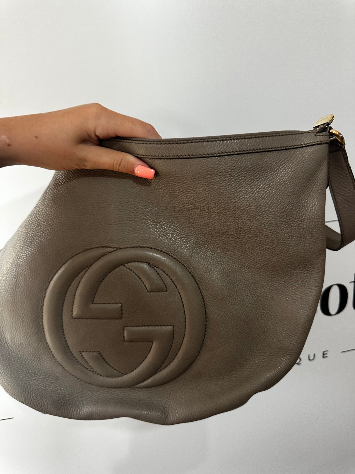Beige Gucci Crossbody Bag, Large