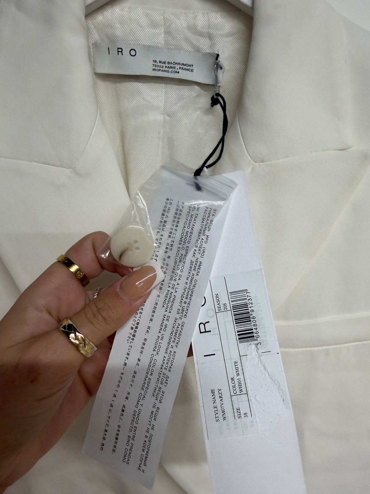 Preloved Brand New IRO Blazer Size 10 - Oversized White