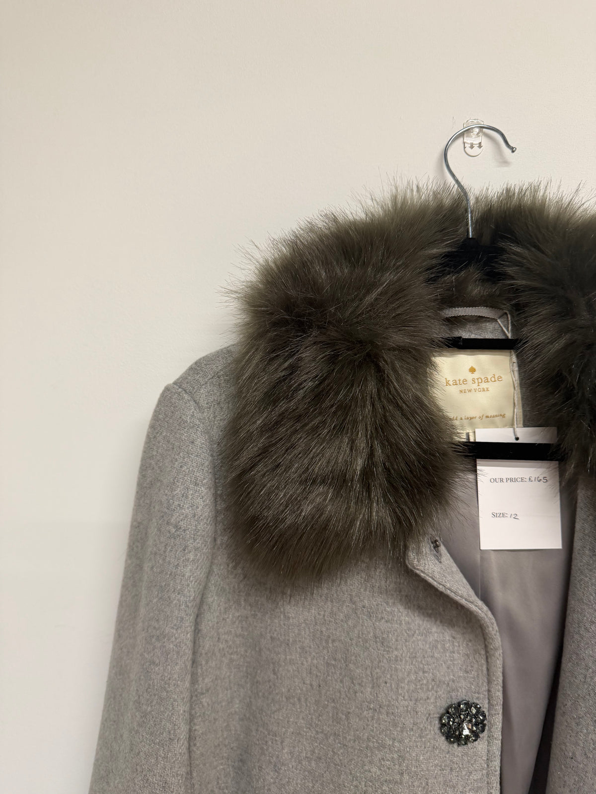 Preloved Kate Spade Coat Size 12 Grey