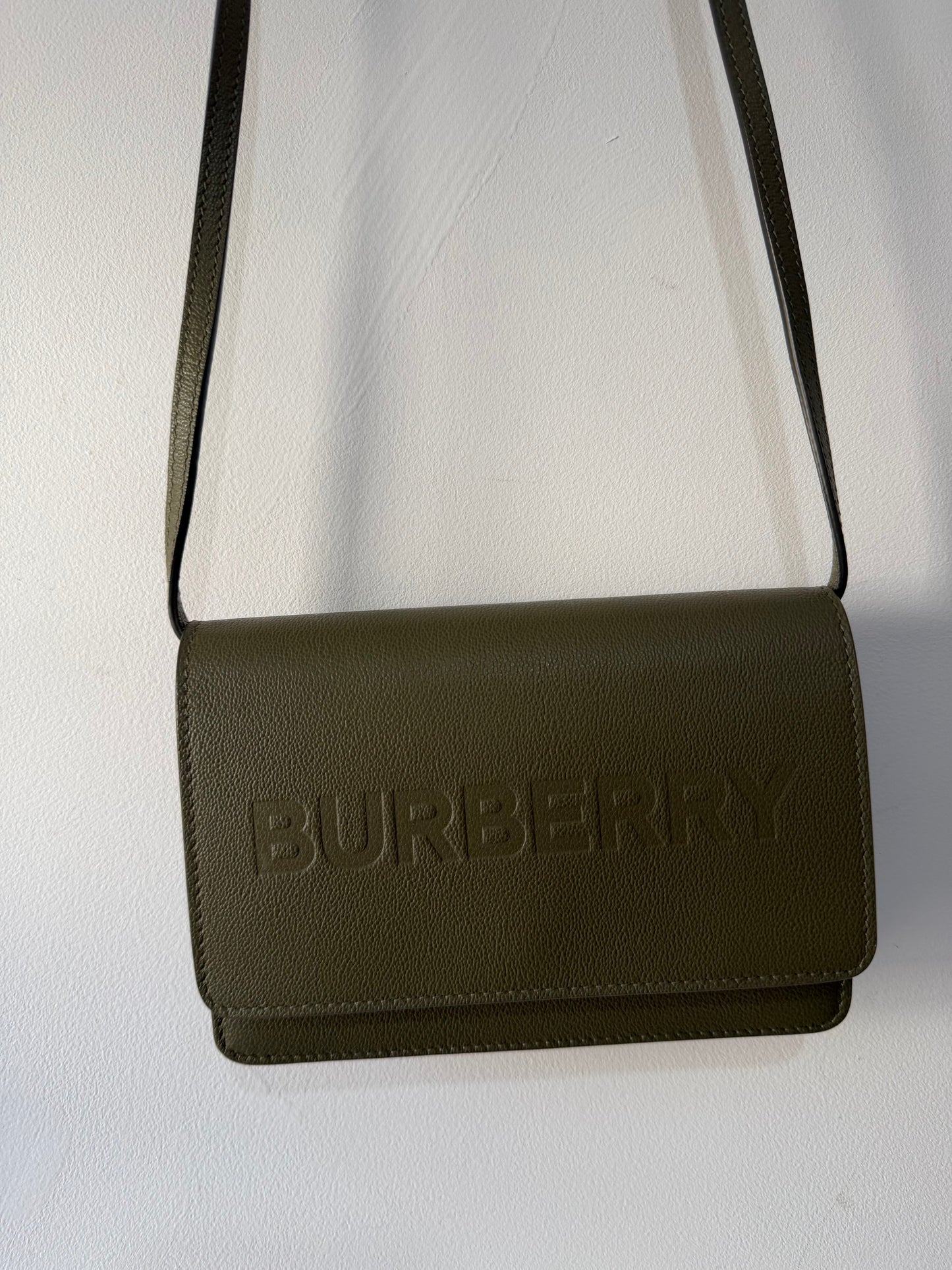 Preloved Burberry Crossbody Bag Small Green