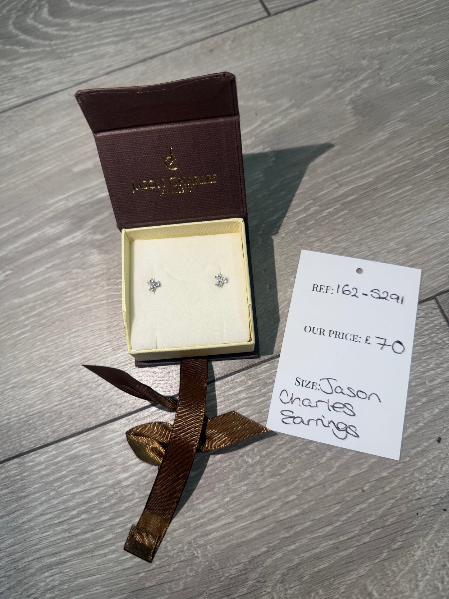 Silver Jason Charles Earrings, in box