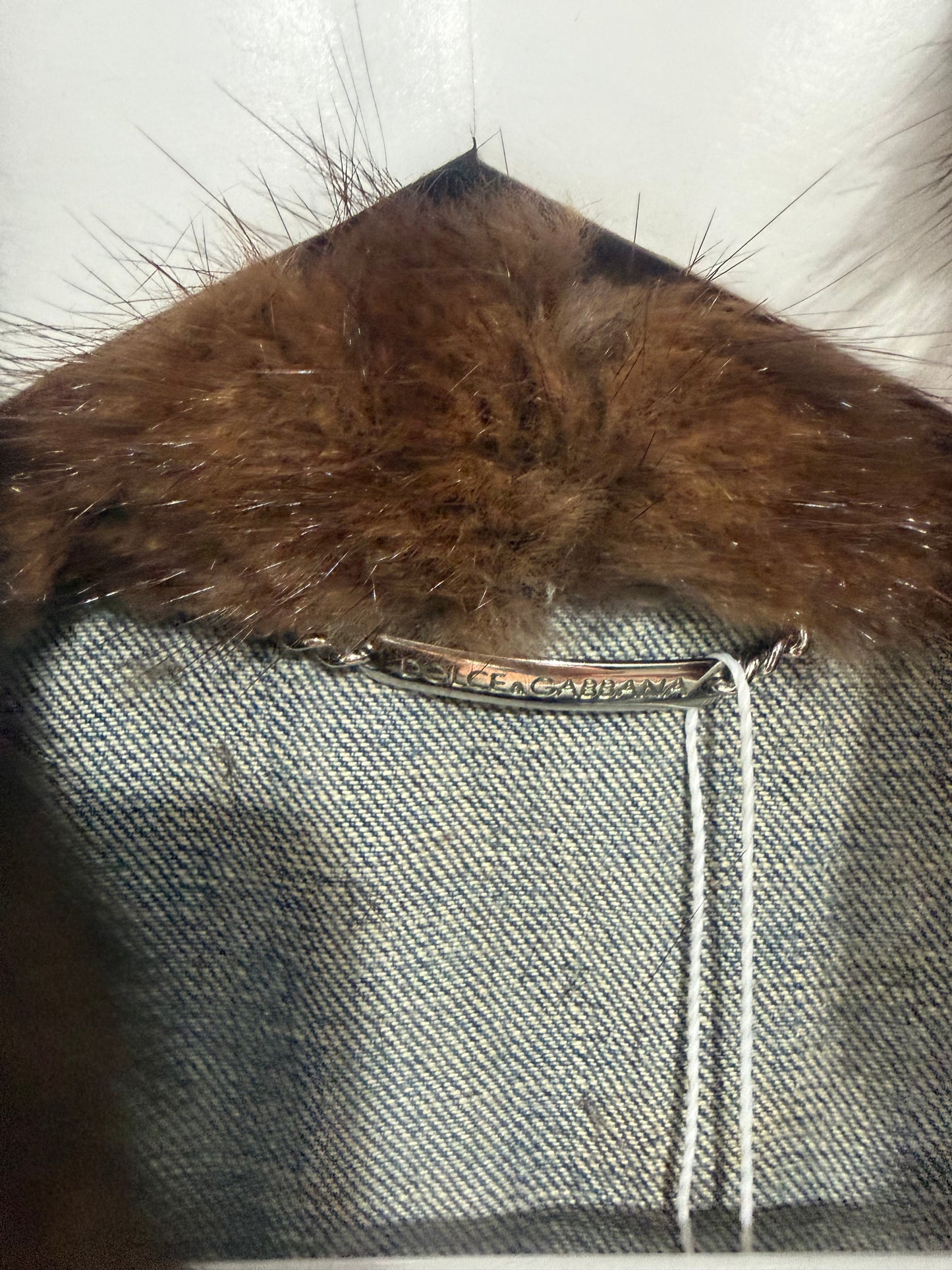 Blue Denim Dolce & Gabbana Denim fur jacket, XS