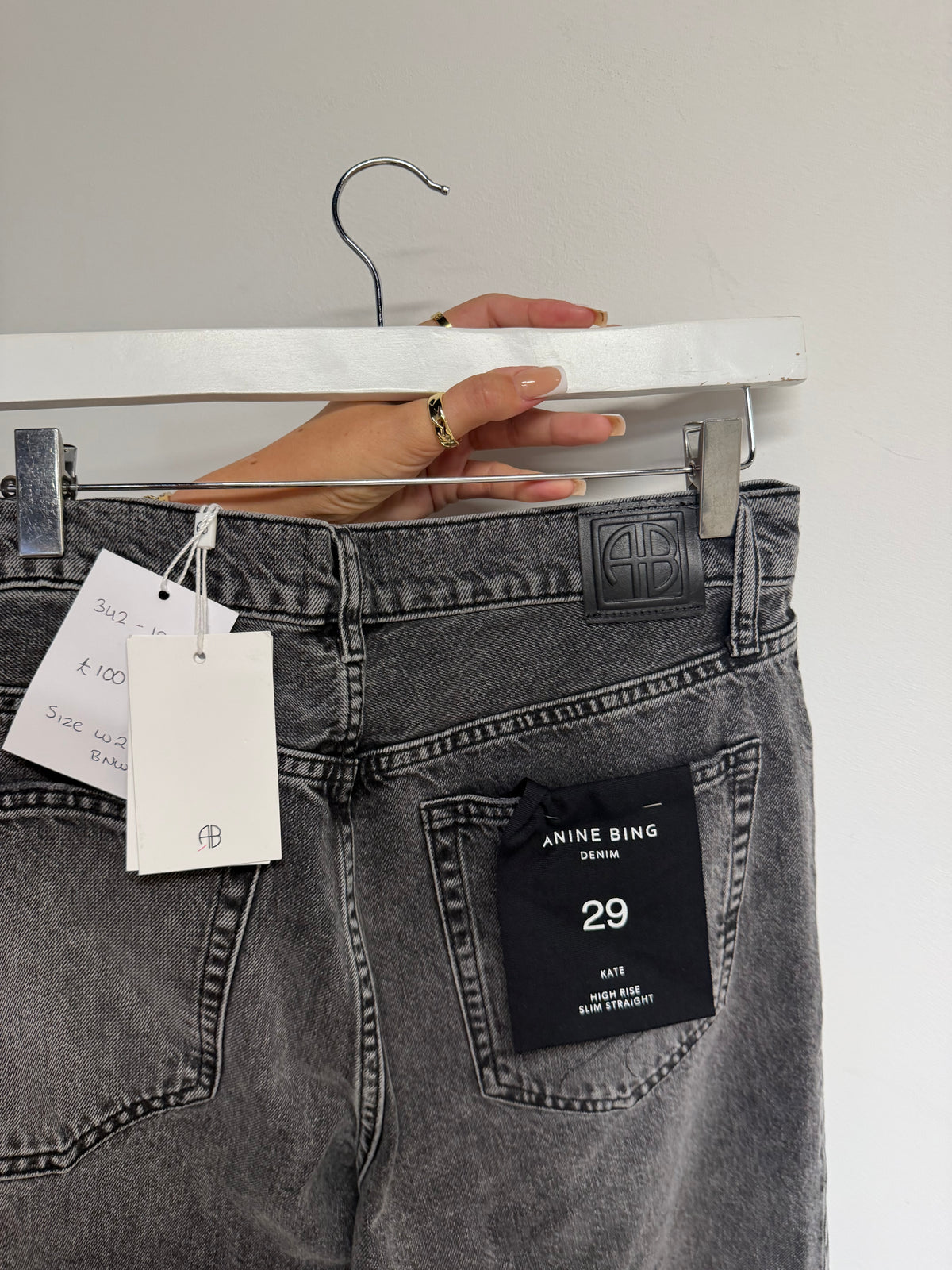 Preloved Anine Bing Jeans Waist 29 Grey, BNWT