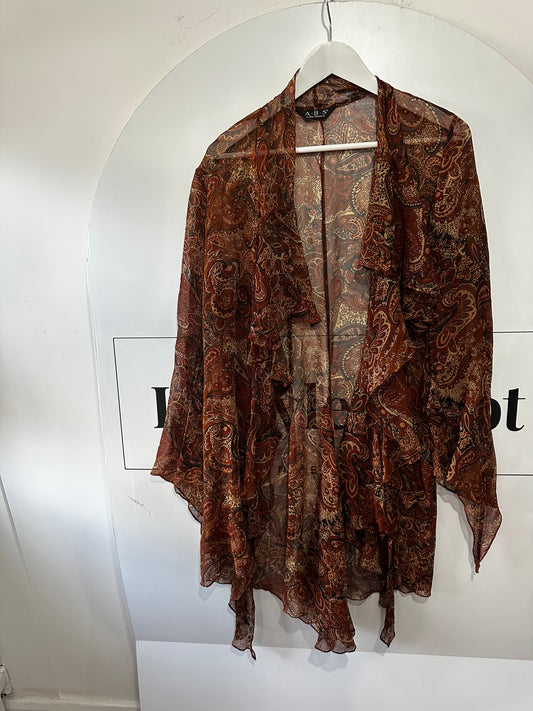 Brown A.B.S Shawl Poncho, One Size