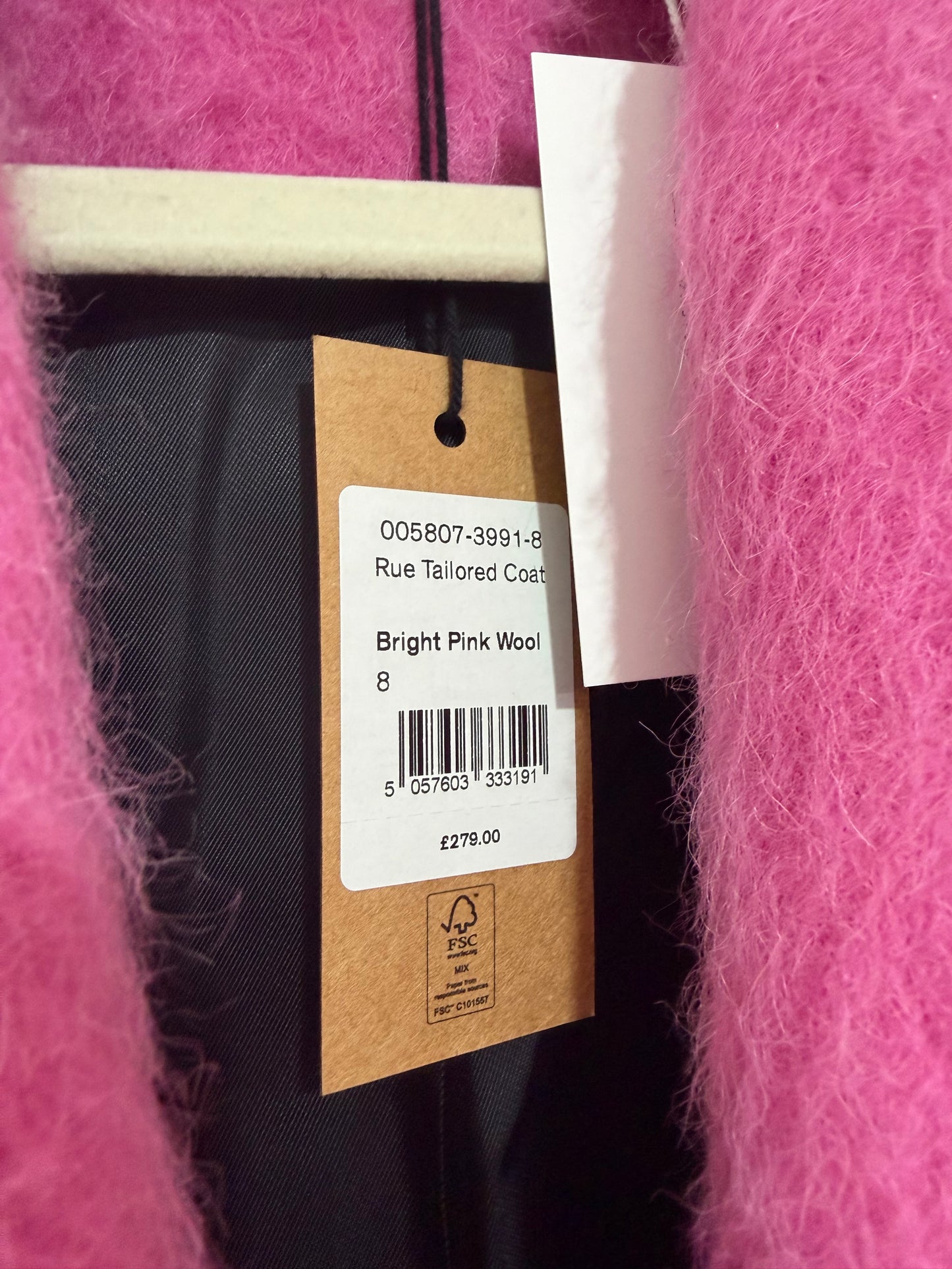 Preloved BRAND NEW Hush Coat Size 8 (8-10) Pink
