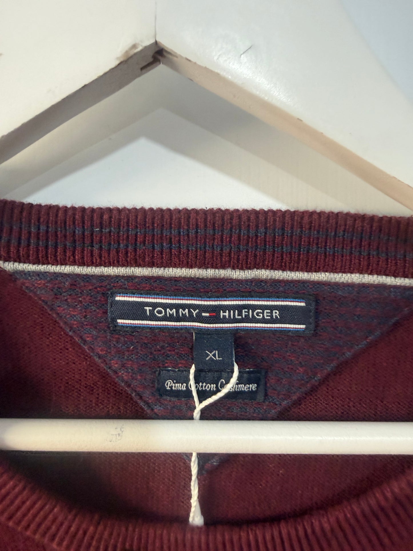 Burgundy Tommy Hilfiger Men’s Sweater, Size XL