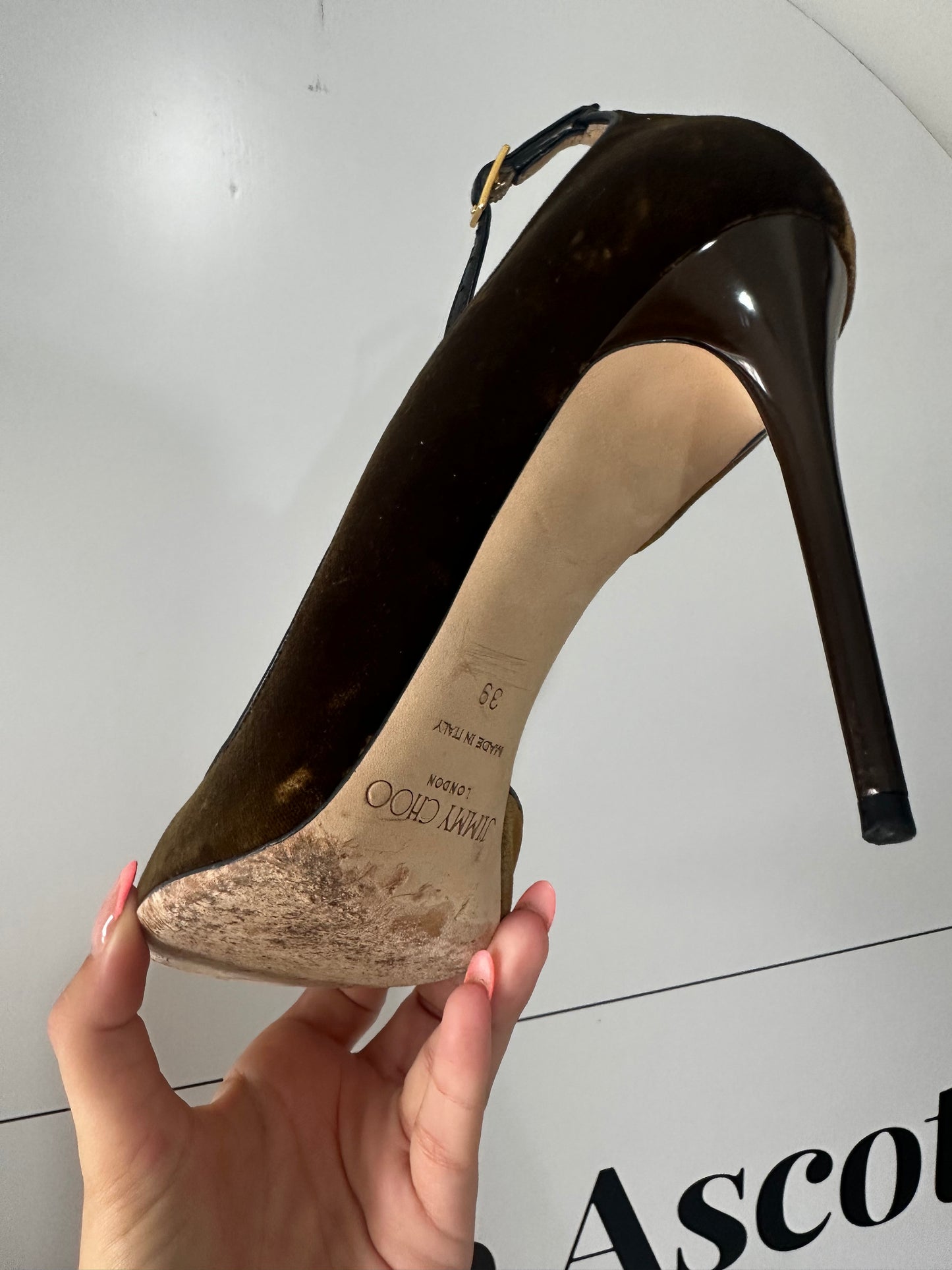 Brown Velvet Jimmy Choo Heels, Size 39 - UK 6