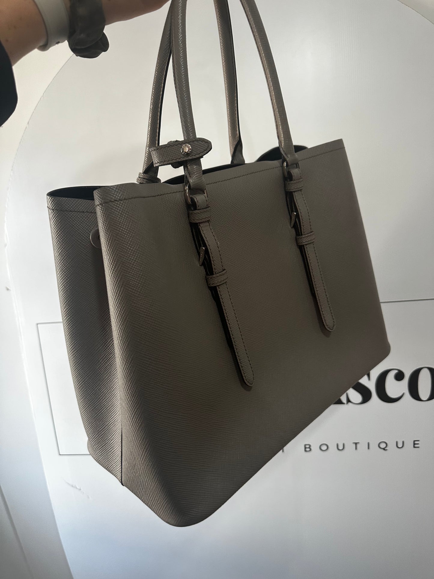 Grey Prada Handbag