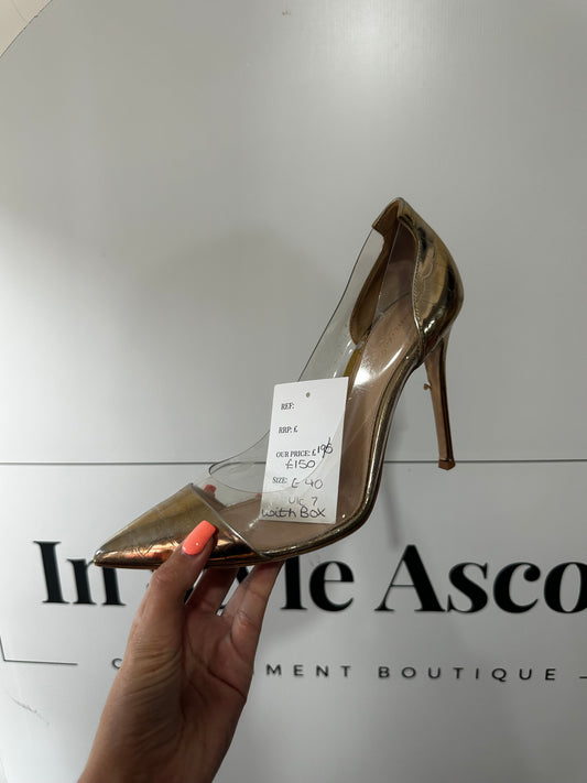 Gold/Clear Giannvito Rossi Heels, 40 - 7