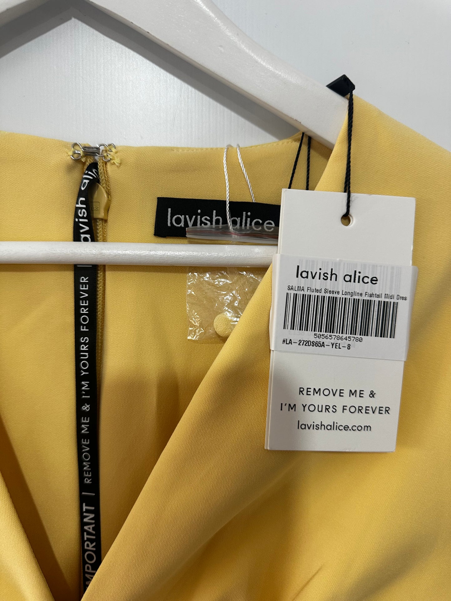 Yellow Lavish alice Dress, Size 8