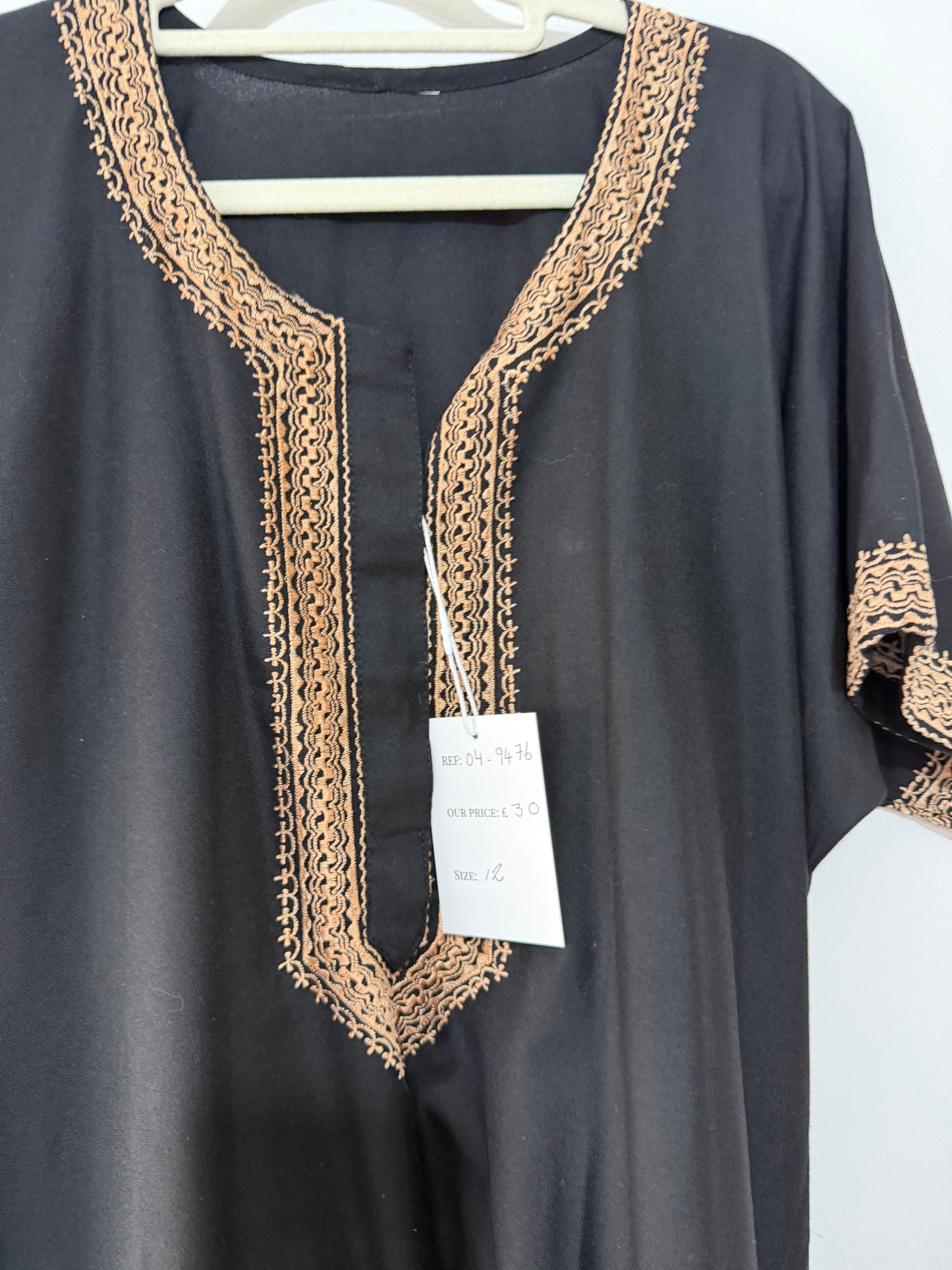 Preloved Dress Size 12 Black with Gold embellishment