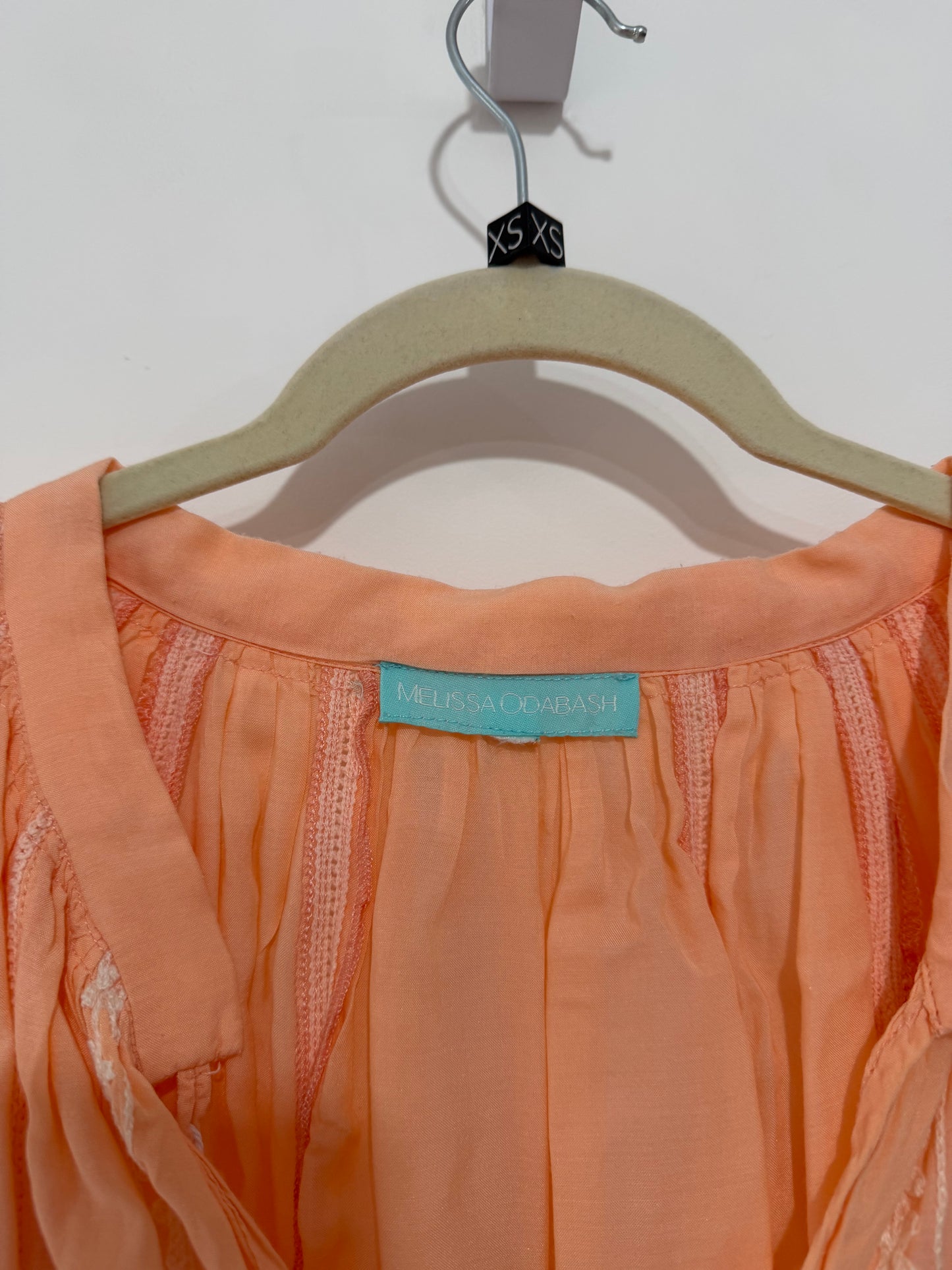 Pre-owned, Salmon Pink/Orange Melissa Obabash Blouse, Size XS/XXS